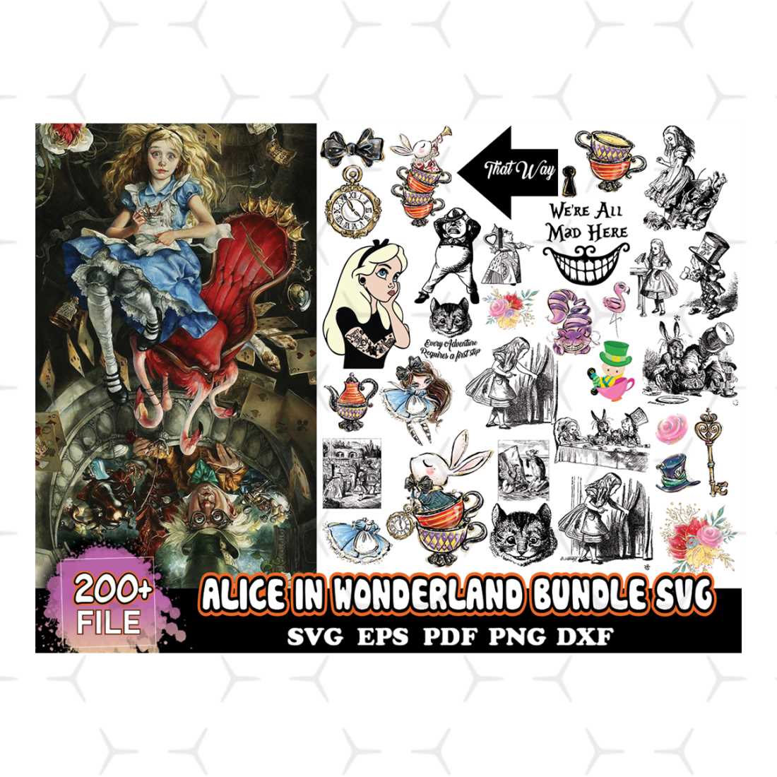 200 Alice In Wonderland Bundle Svg, Disney Svg, Alice Svg | Inspire Uplift