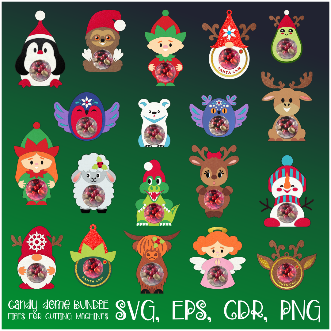 Christmas Candy Dome Bundle | Paper Craft Templates | Inspire Uplift