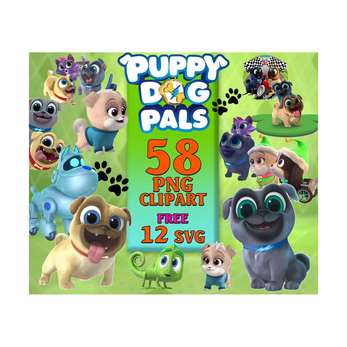 58 Puppy Dog Pals Clipart, Puppy