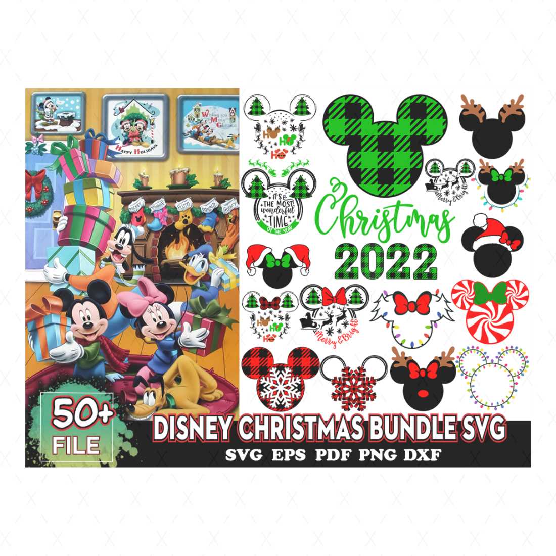 50 Files Christmas Mickey, Disney Svg Bundle, Christmas Svg, - Inspire