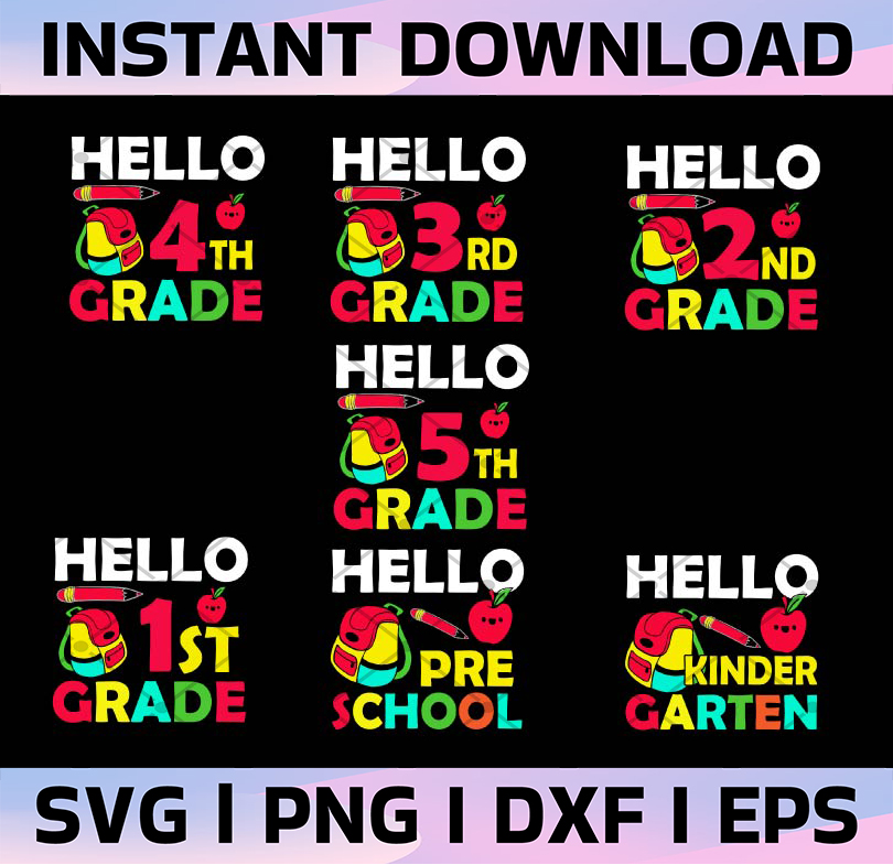 Hello Back to School PNG, First day of School PNG, Back to S | Inspire ...