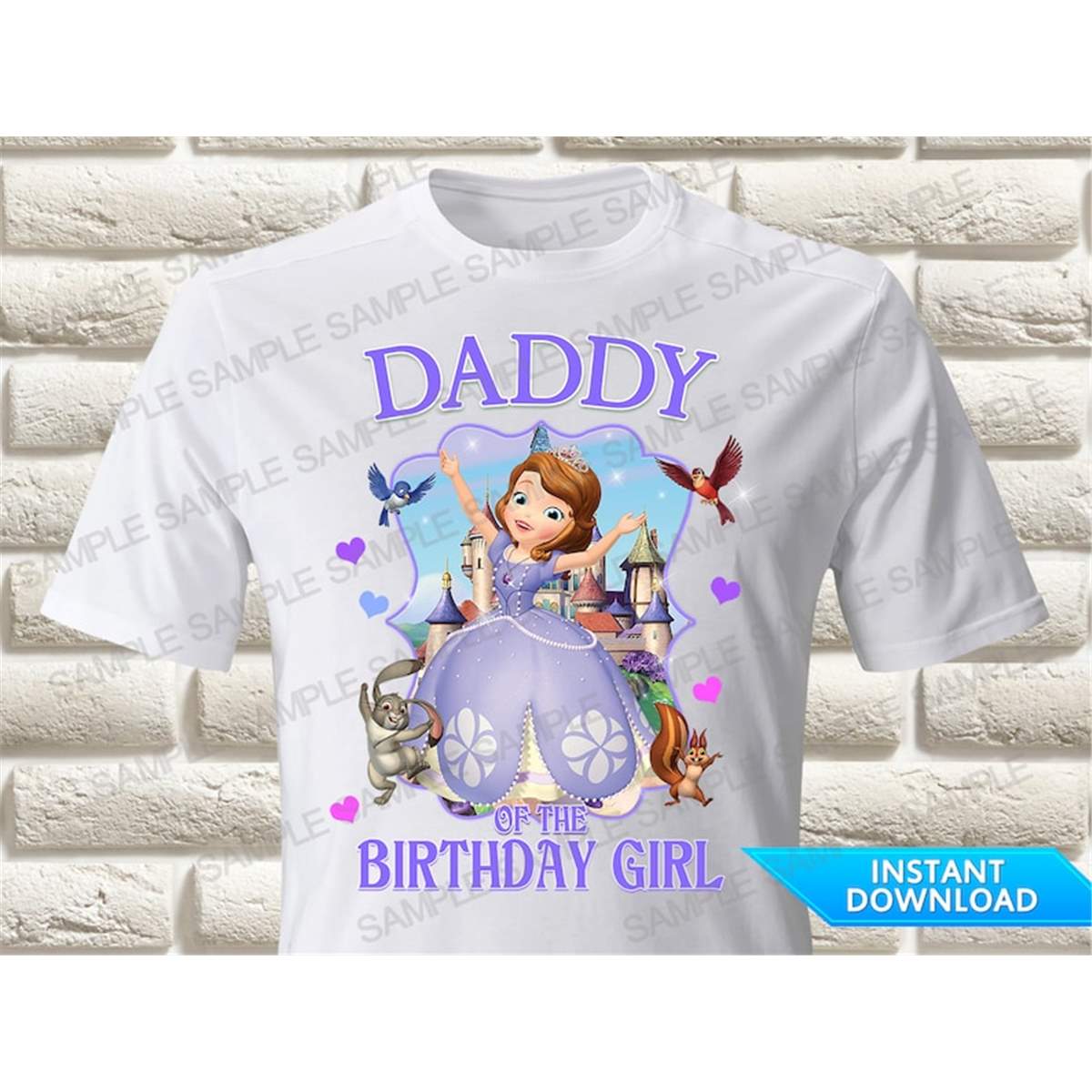 Sofia the First Daddy of the Birthday Girl Iron On Transfer, - Inspire