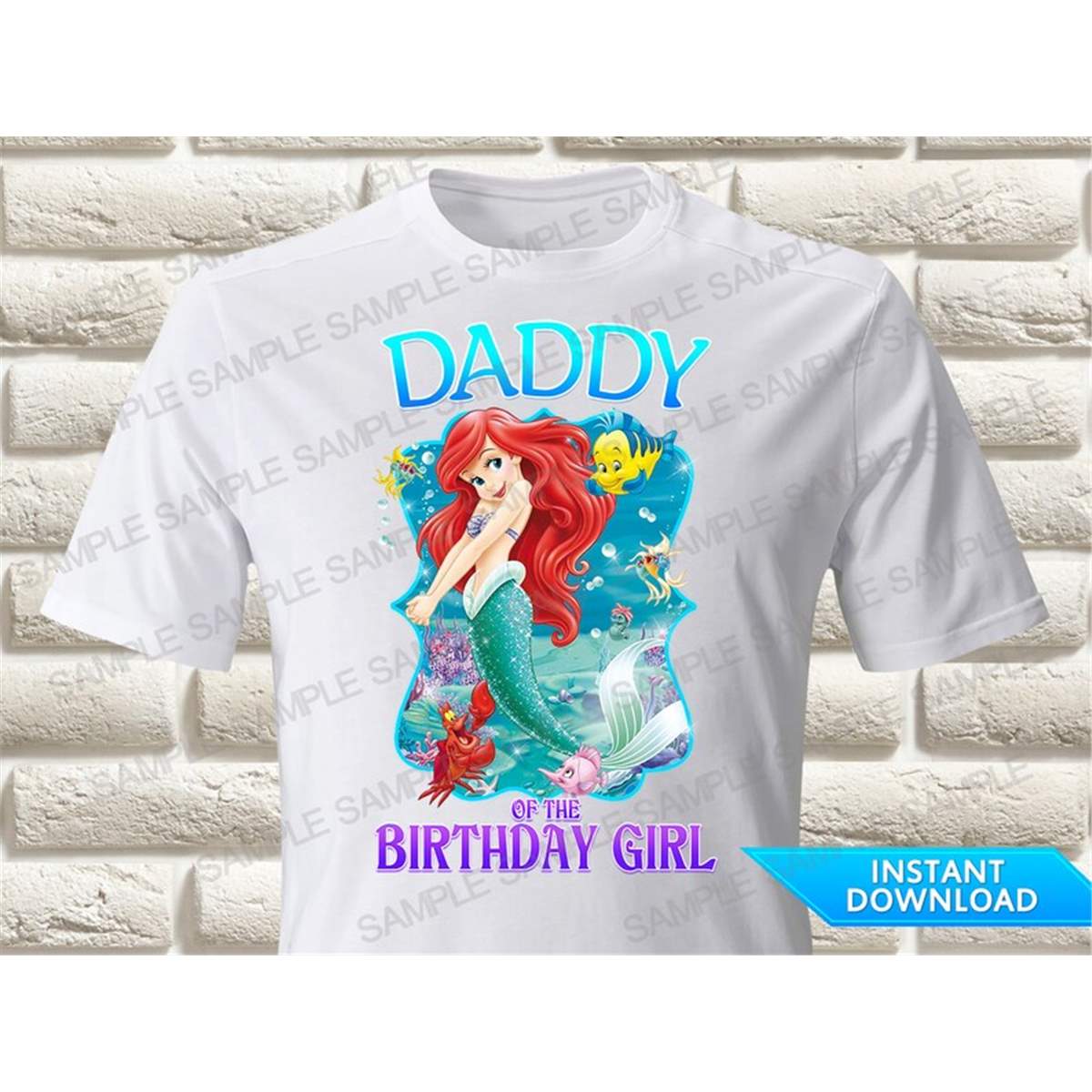 Little Mermaid Ariel Daddy of the Birthday Girl Iron On Tran | Inspire ...