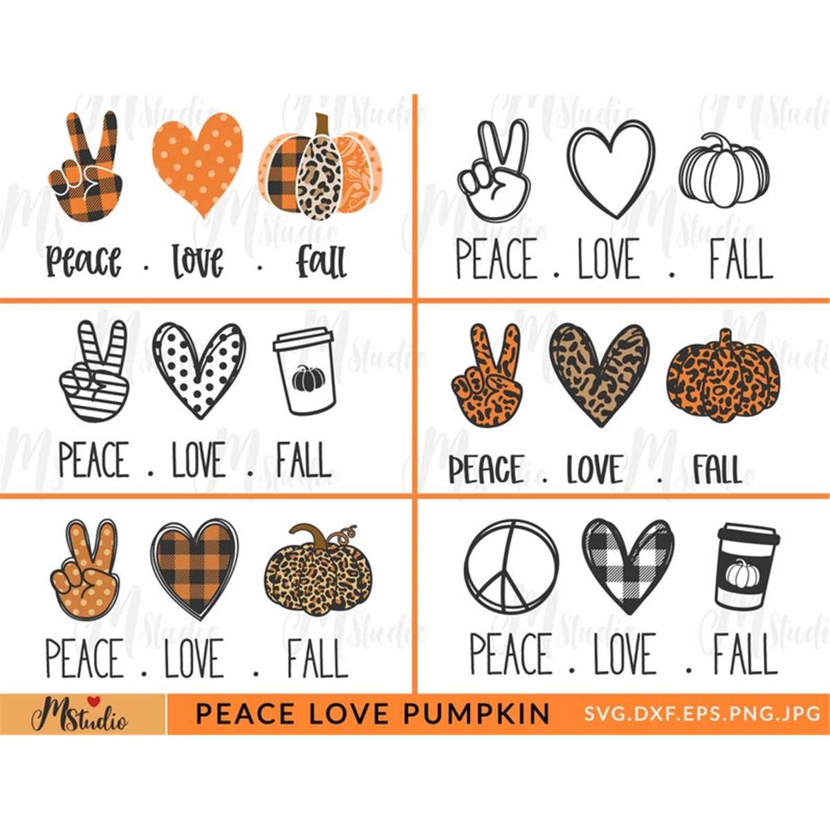 Peace Love fall SVG File, fall svg, Peace Sign SVG cut files - Inspire ...