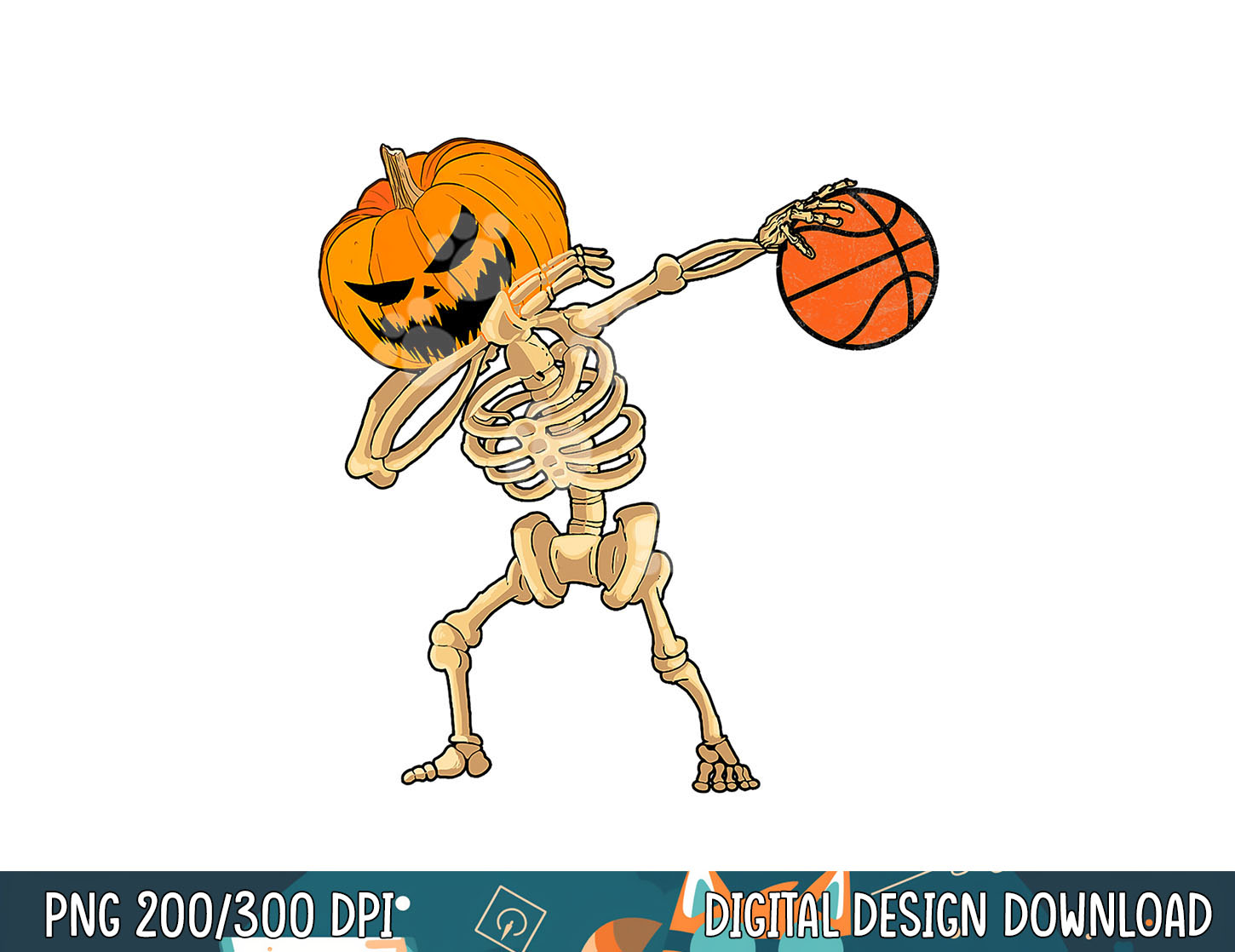 Basketball Dabbing Skeleton Men Boys Halloween Basketball pn Inspire