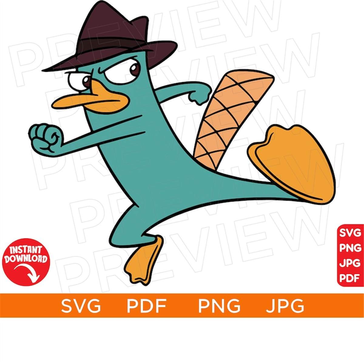 Perry the Platypus SVG, Phineas and Ferb SVG Disneyland Ears Inspire