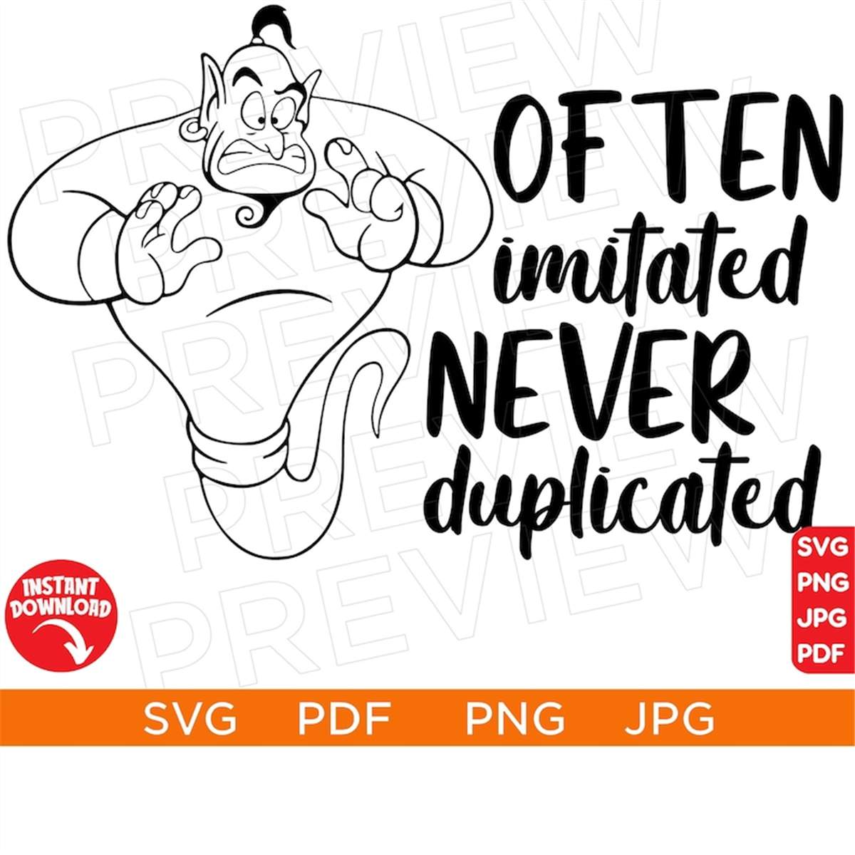 Often Imitated Never Duplicated Svg, Genie SVG Aladdin Svg M Inspire