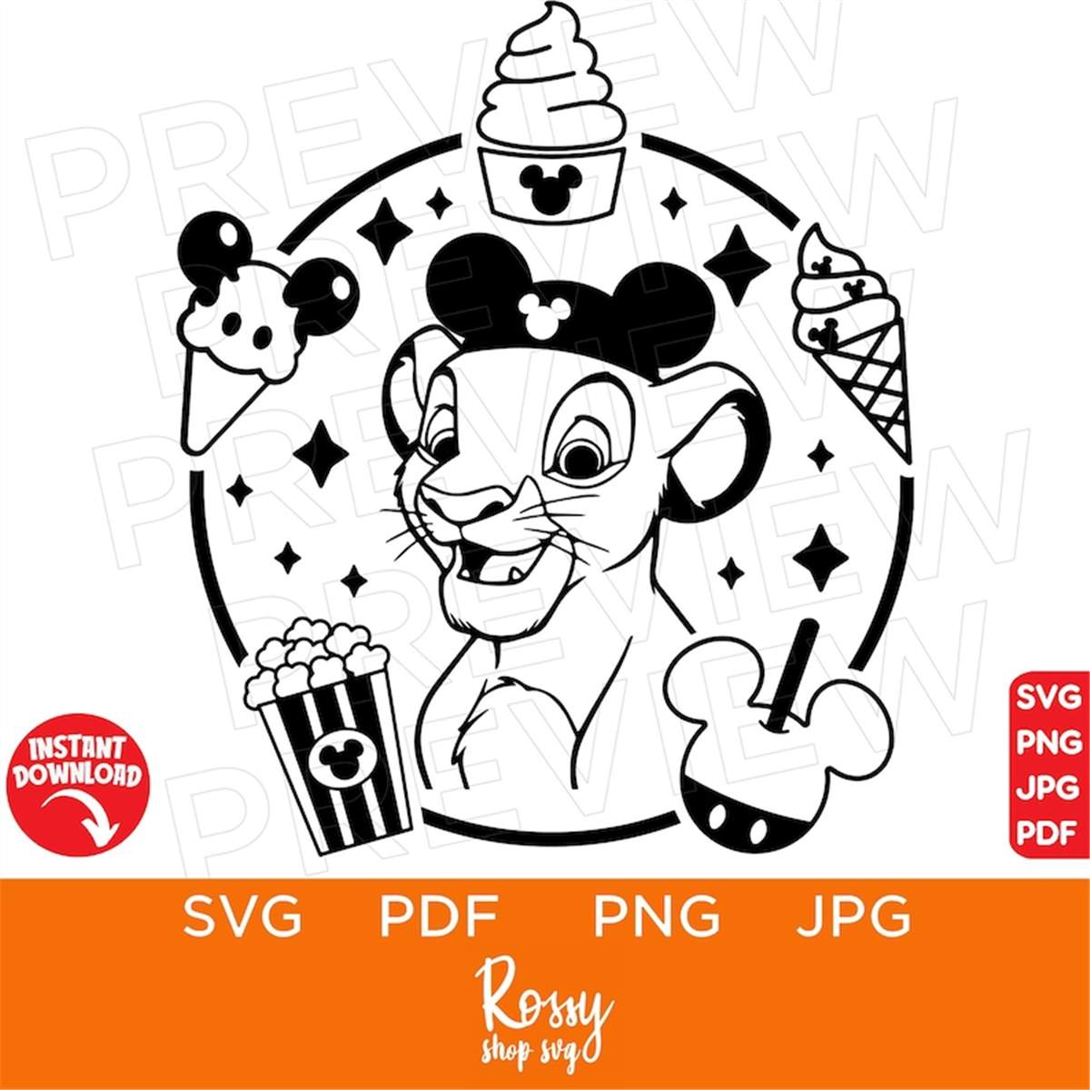 Lion King Simba Head Disneyland Svg, Icon, Head, Digital, Sn Inspire
