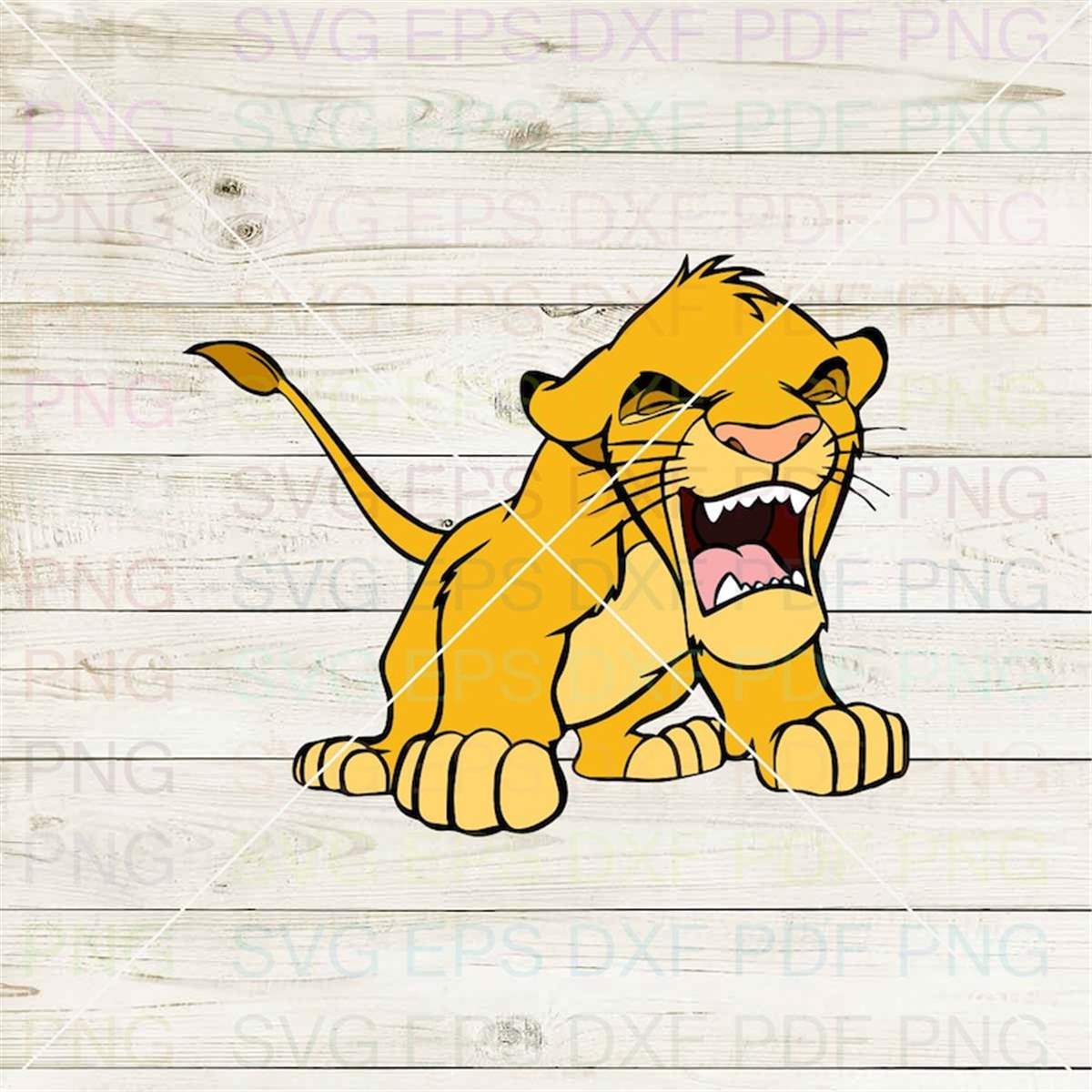 Simba The Lion King 002 Svg Dxf Eps Pdf Png, Cricut, Cutting | Inspire ...