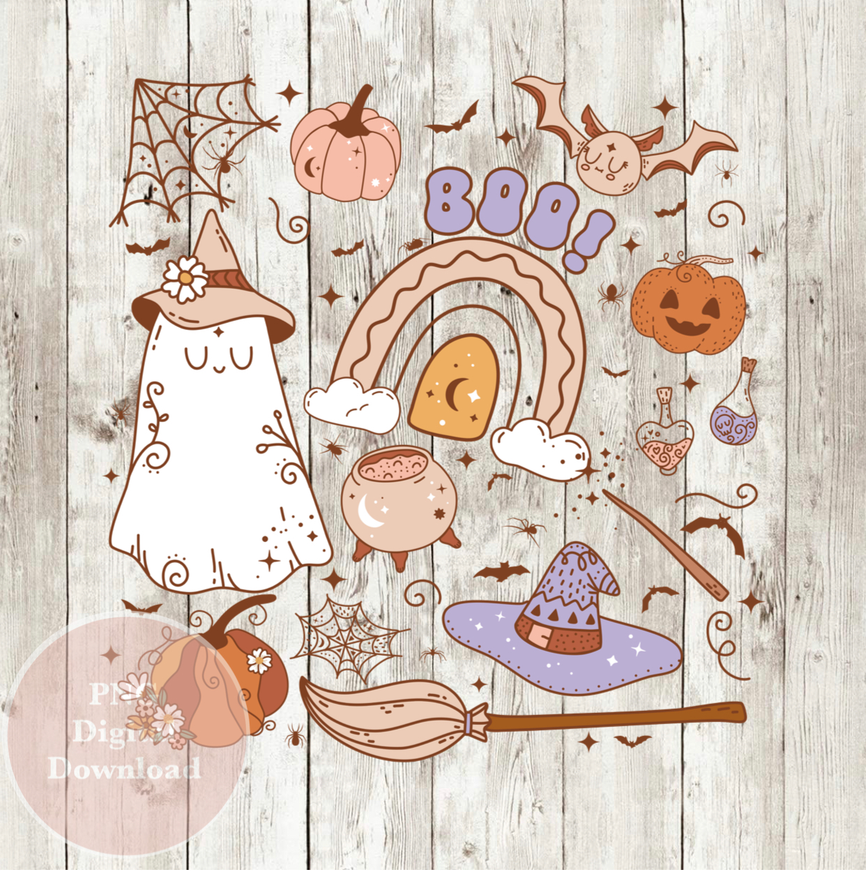 Boo Collage, PNG, Halloween, Fall, Sublimation Design, Insta | Inspire ...