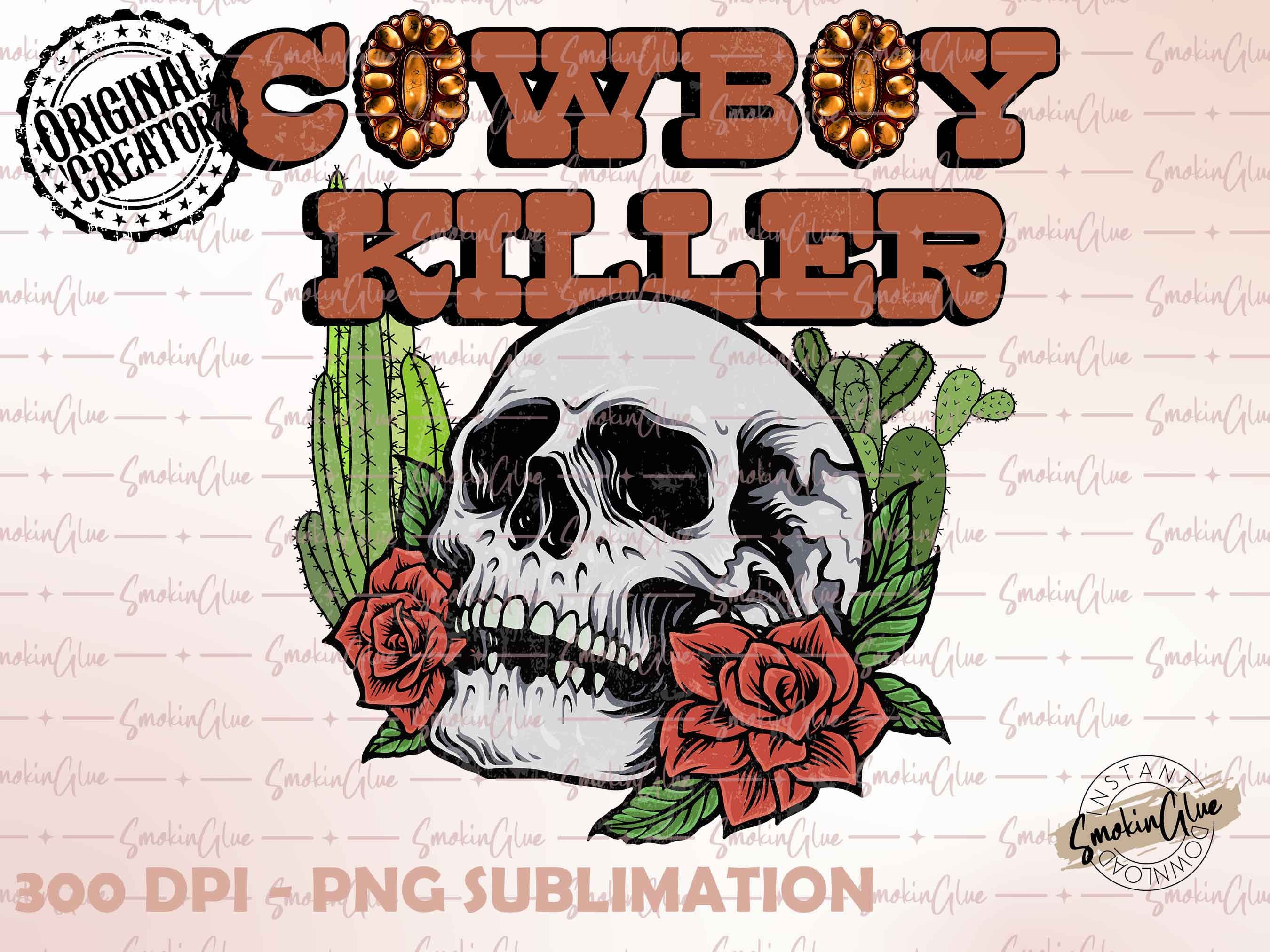 Cowboy Killer PNG, Western Halloween Spooky Skeleton Cowboy - Inspire