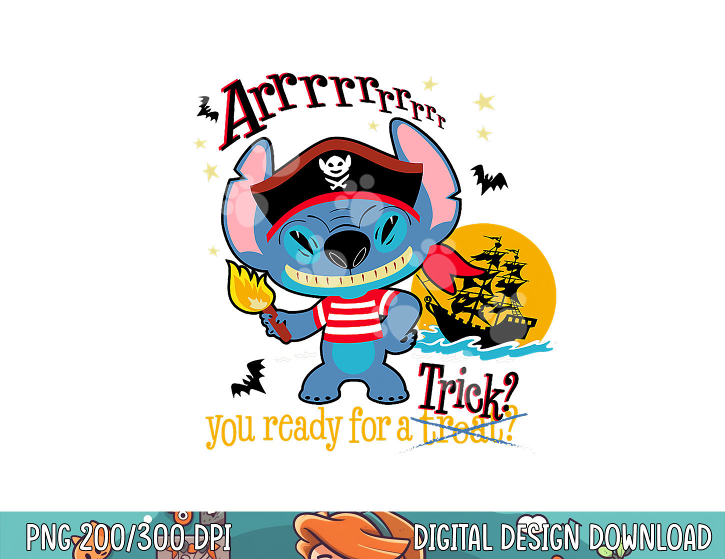 A Rrrrr Disney Lilo & Stitch Halloween ARRRRR You Ready For A Trick | Inspire ...