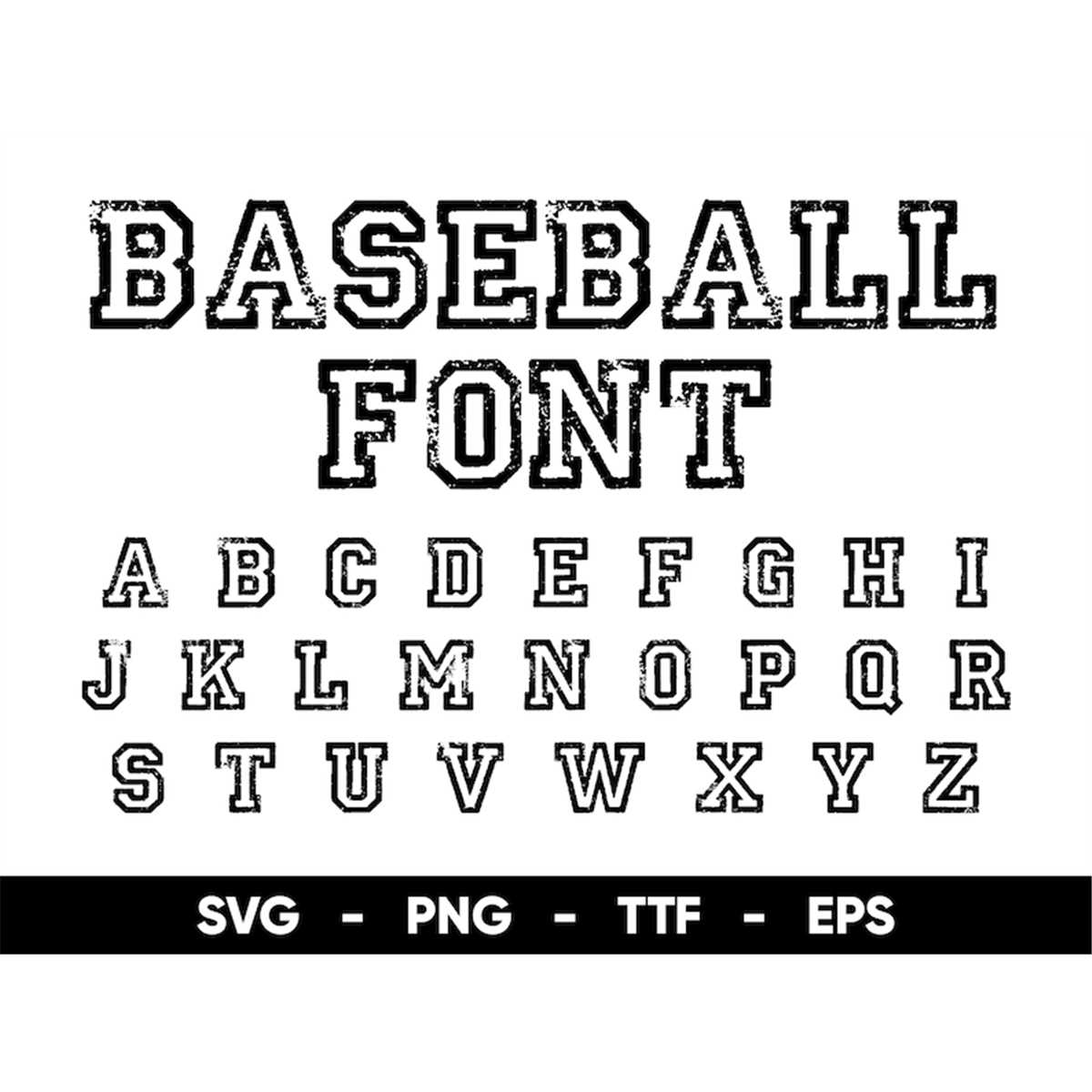Baseball Font SVG, College Alphabet Svg Files for Cricut and Inspire
