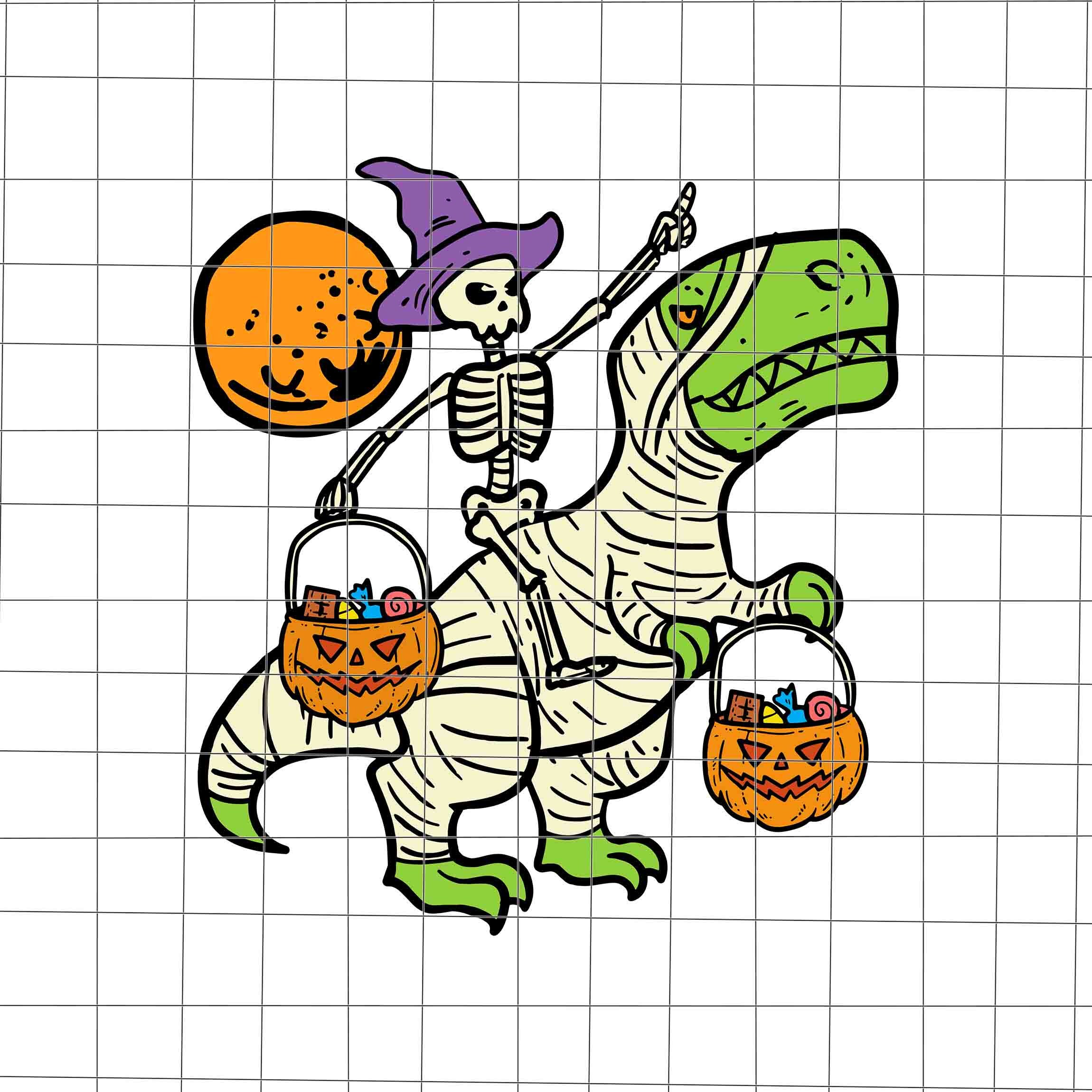 Skeleton Dinosaur Halloween Svg, TRex Skeleton Halloween Sv Inspire