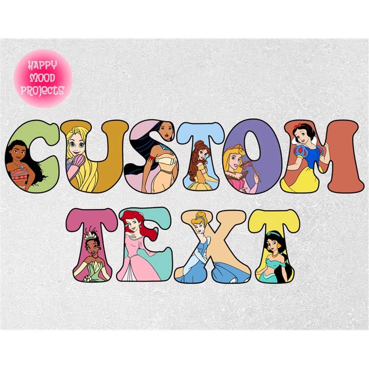 Custom Text With Princesses Png Personalized Birthday Girl P | Inspire ...