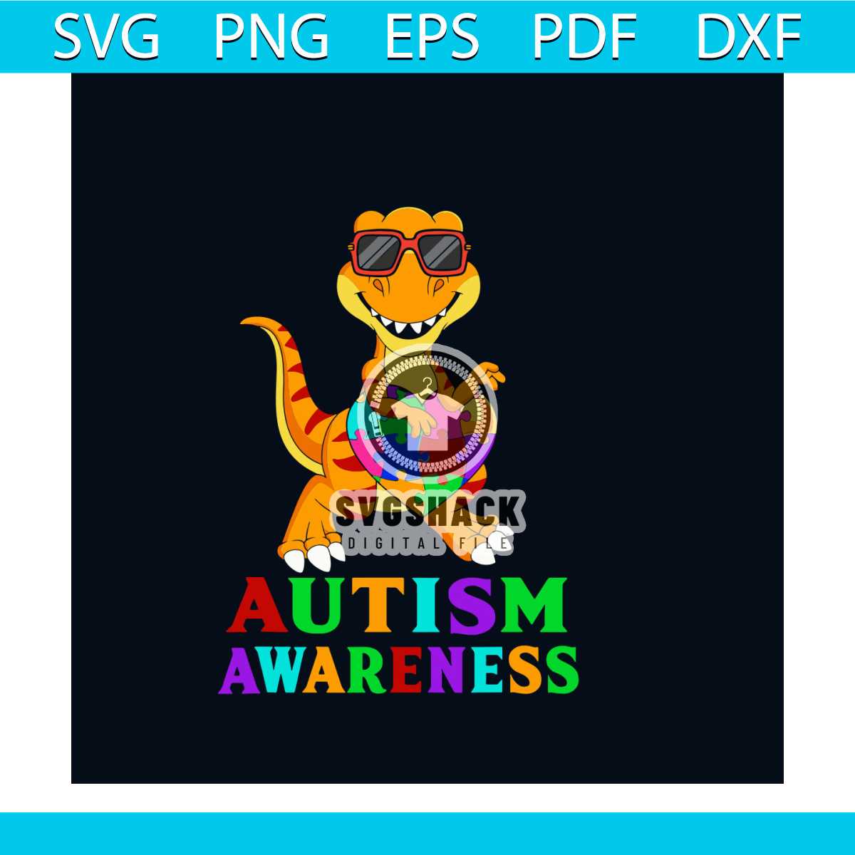 Autism Awareness Dinosaur Puzzle Piece Svg, Autism Svg, Auti - Inspire