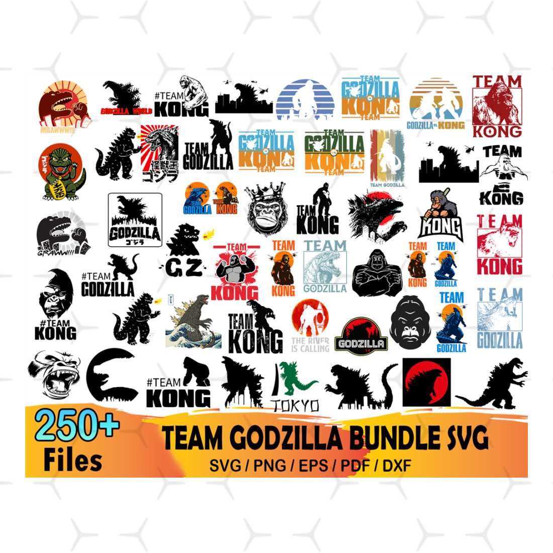 250 Team Godzilla Svg Bundle, Godzilla Svg, Kong Svg | Inspire Uplift
