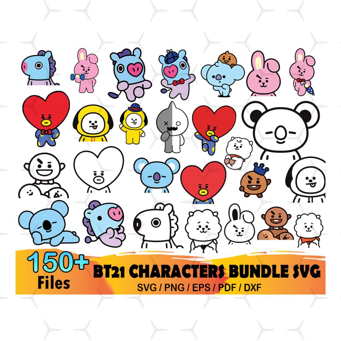 150 BT21 Characters Bundle Svg, BT21 Svg, BT21 Characters Sv | Inspire ...