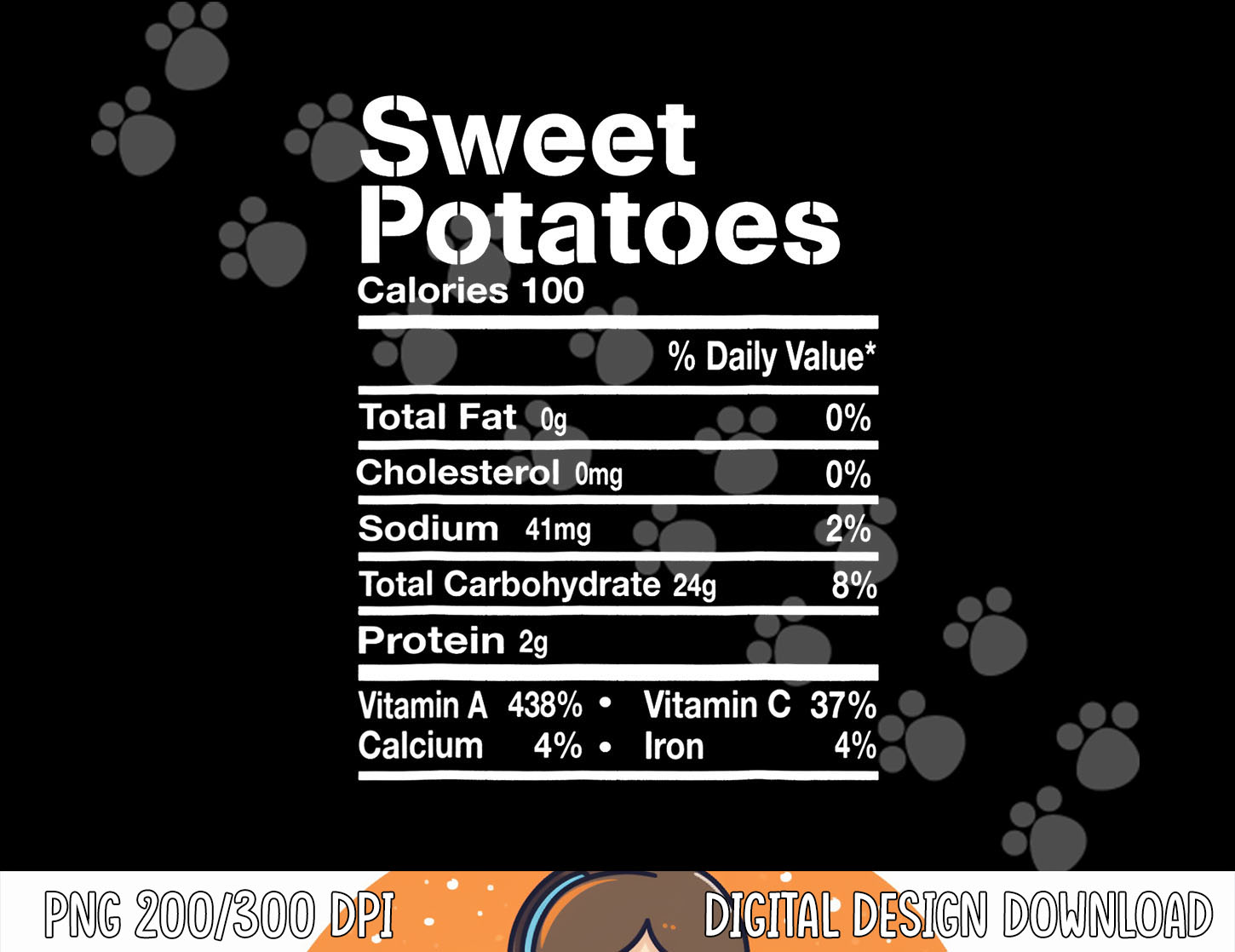 Funny Sweet Potatoes Nutrition Facts Thanksgiving Costume p Inspire
