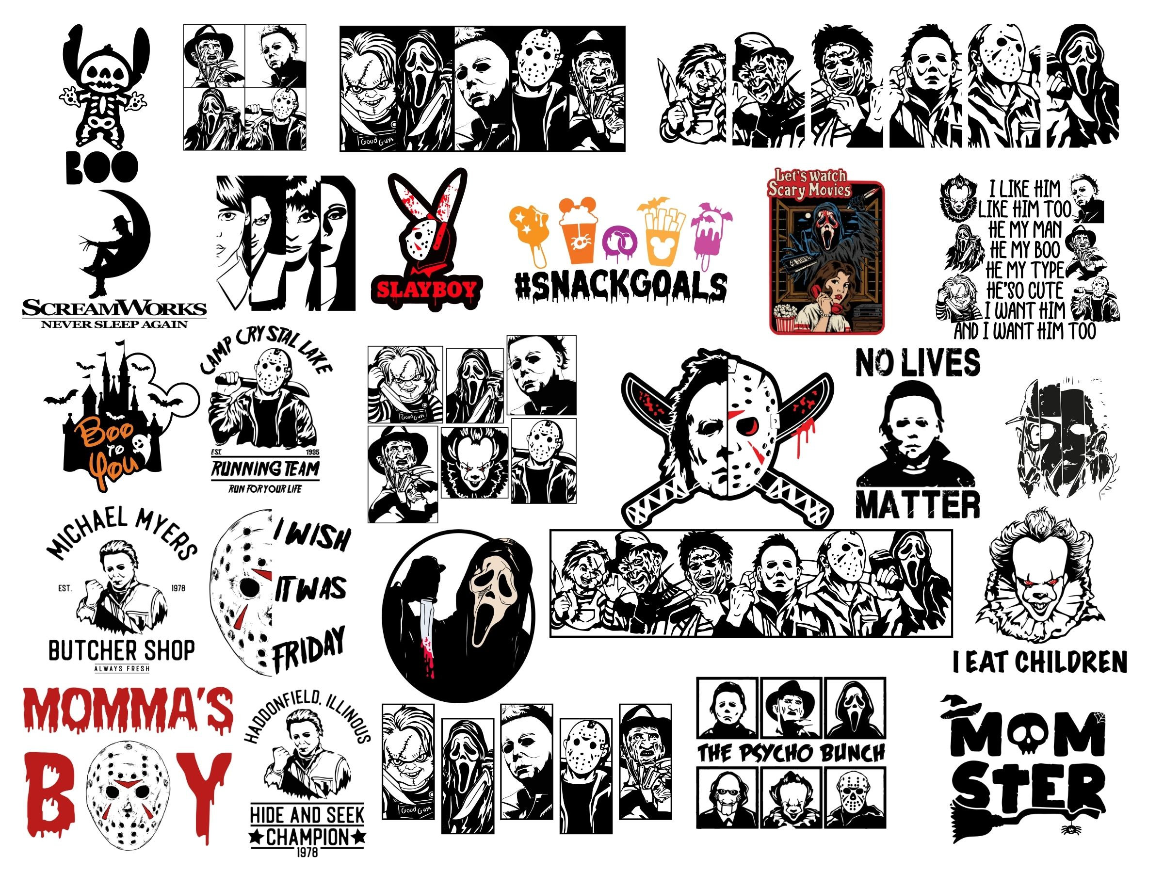 Horror Movie Characters Bundle Svg Horror Movie Characters s | Inspire ...