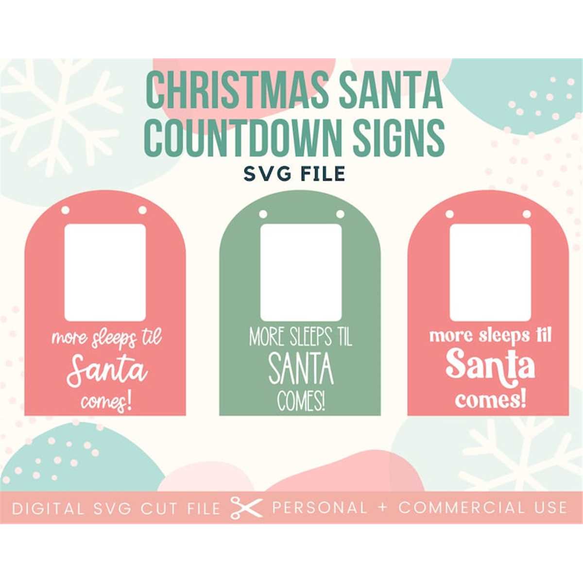 Christmas Countdown Santa Comes Sign SVG File Ch Inspire