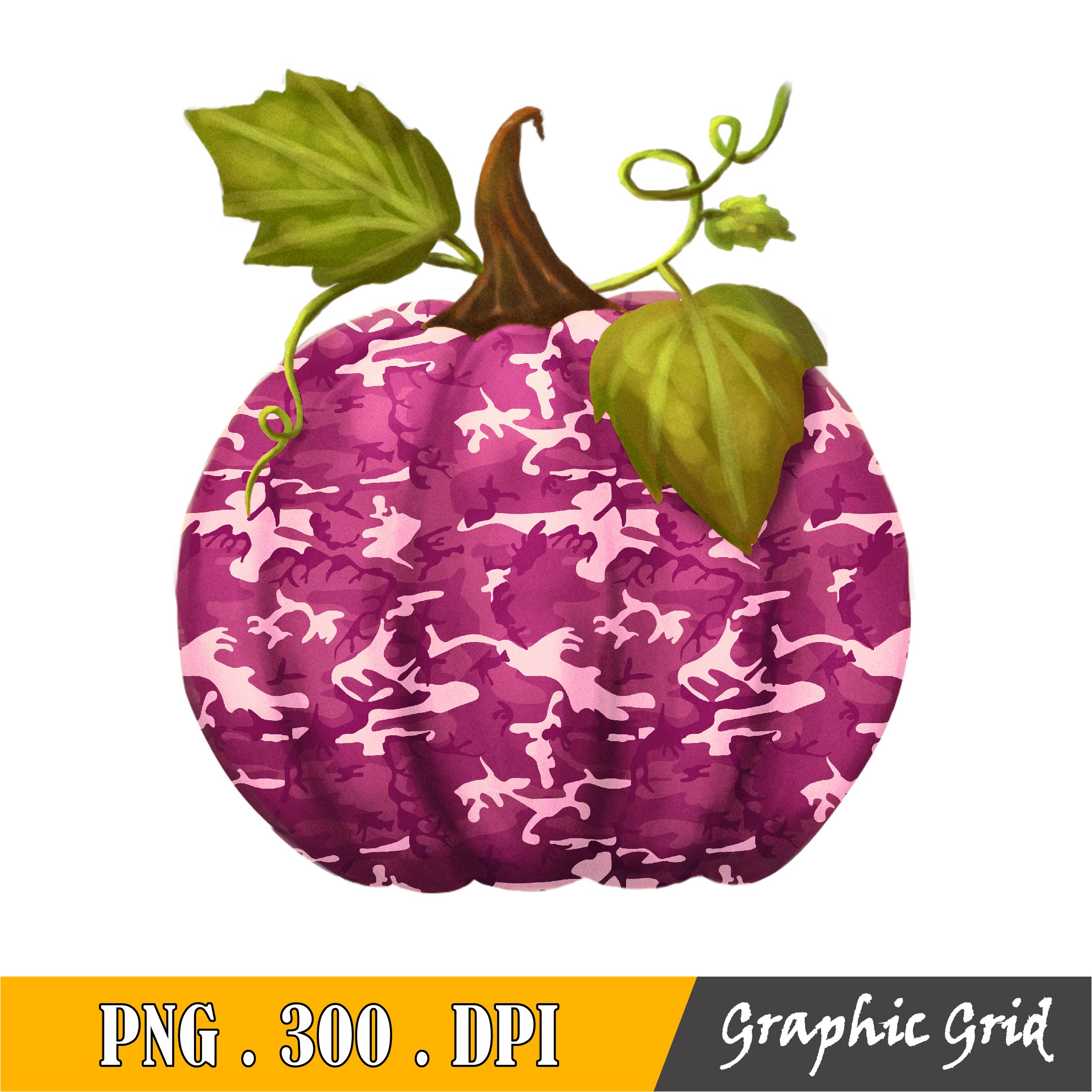 Camo Pumpkin Png Pink Fall Clipart Design Digital Download | Inspire Uplift