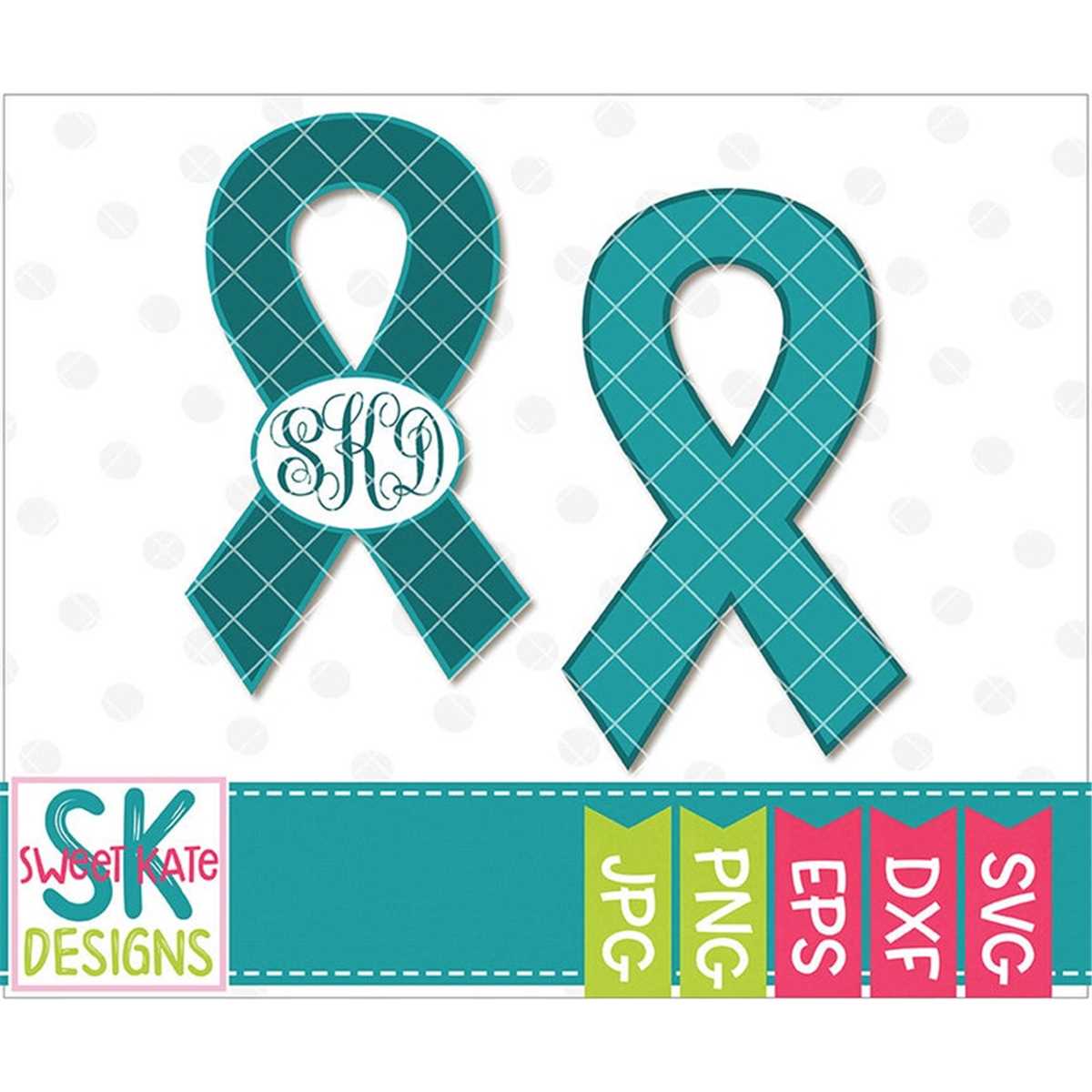 Food Allergy SVG, Awareness svg, Teal Ribbon svg, Monogram s Inspire