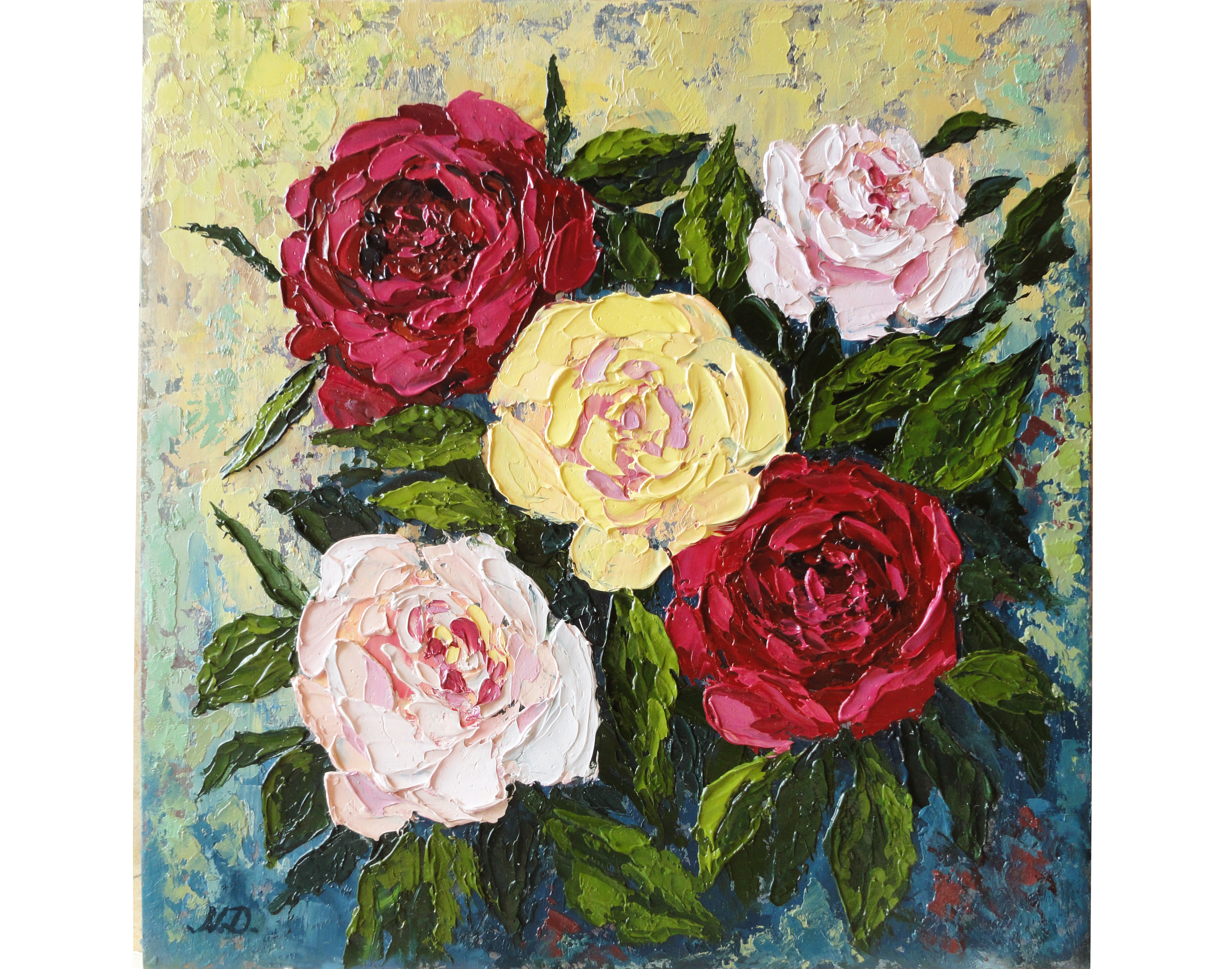 Roses Oil Painting Floral Original Art Impasto Painting Flow | Inspire ...