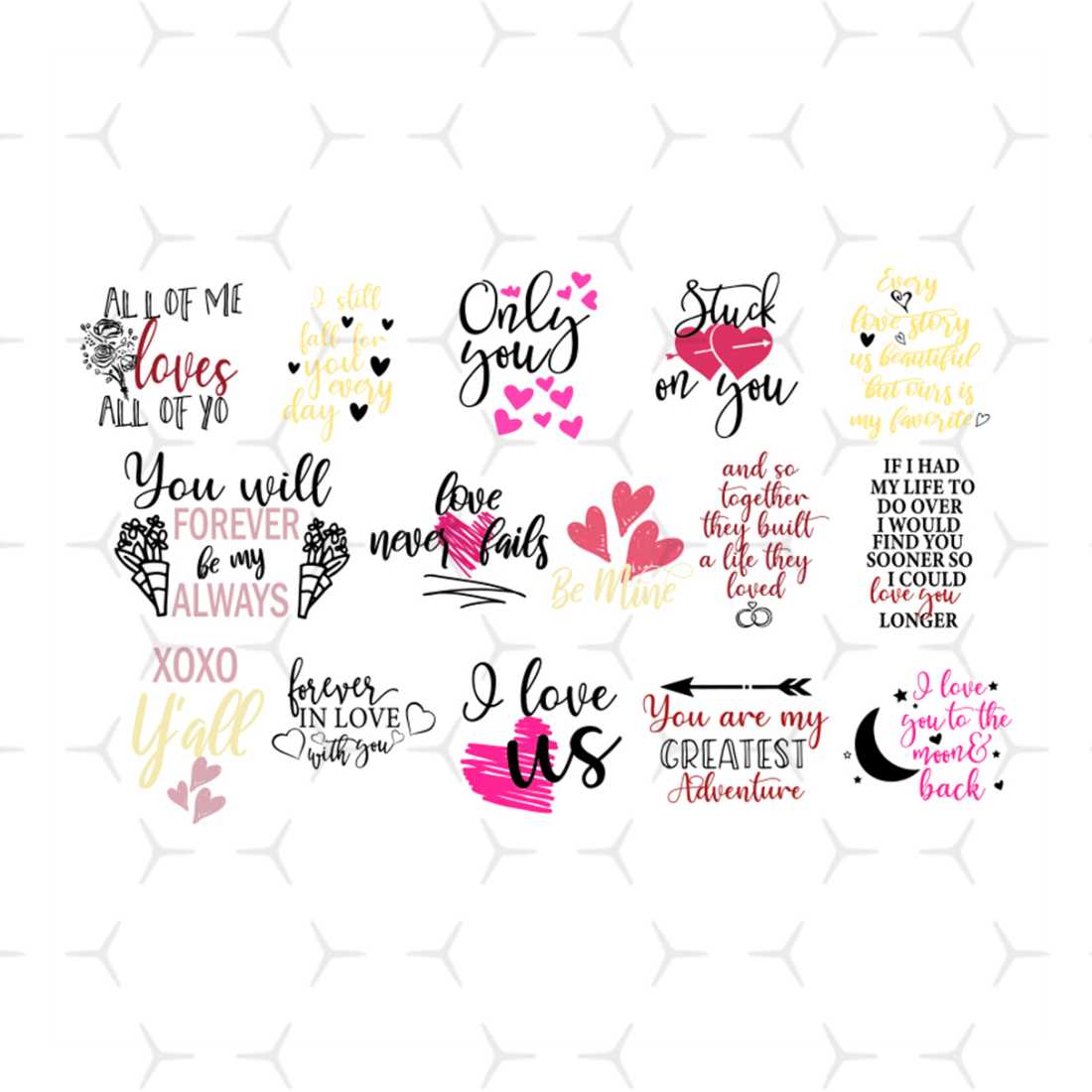Valentines Day Quotes Bundle Svg, Valentine Svg, I Love Us S | Inspire ...