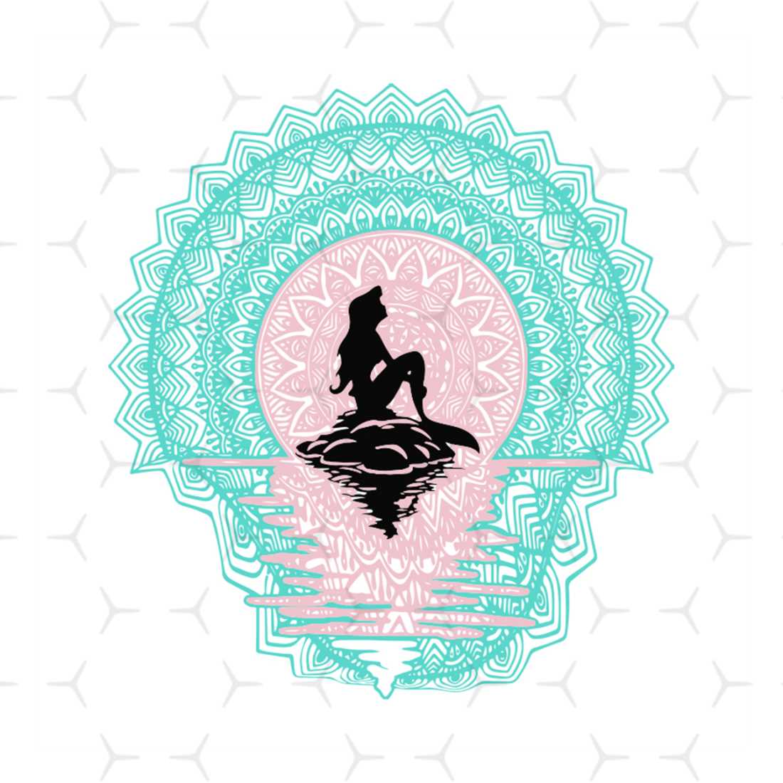 The Little Mermaid Ariel Mandala Svg, Disney Svg, Little Mer | Inspire ...