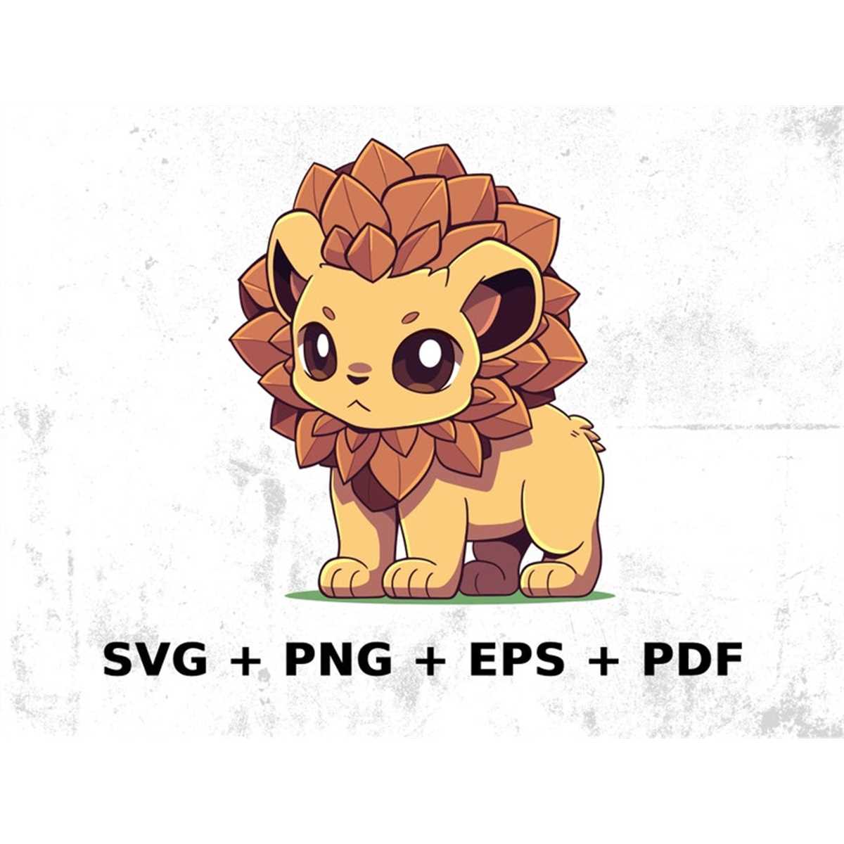 Cartoon Lion Digital Graphic, Commercial Use Vector Graphic, Inspire