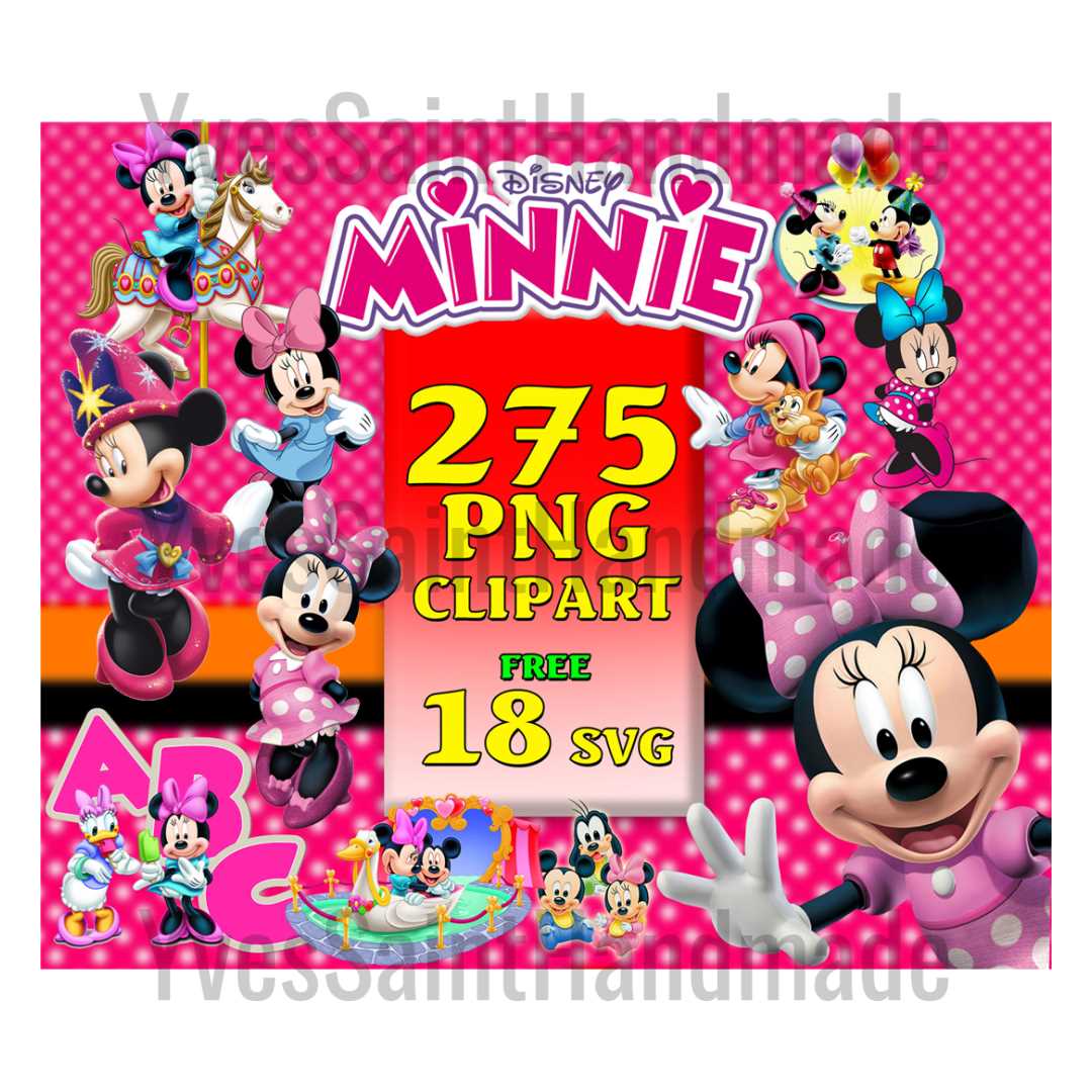 275 Minnie Mouse Clipart Png, Minnie Font, Princess svg, Mic | Inspire ...