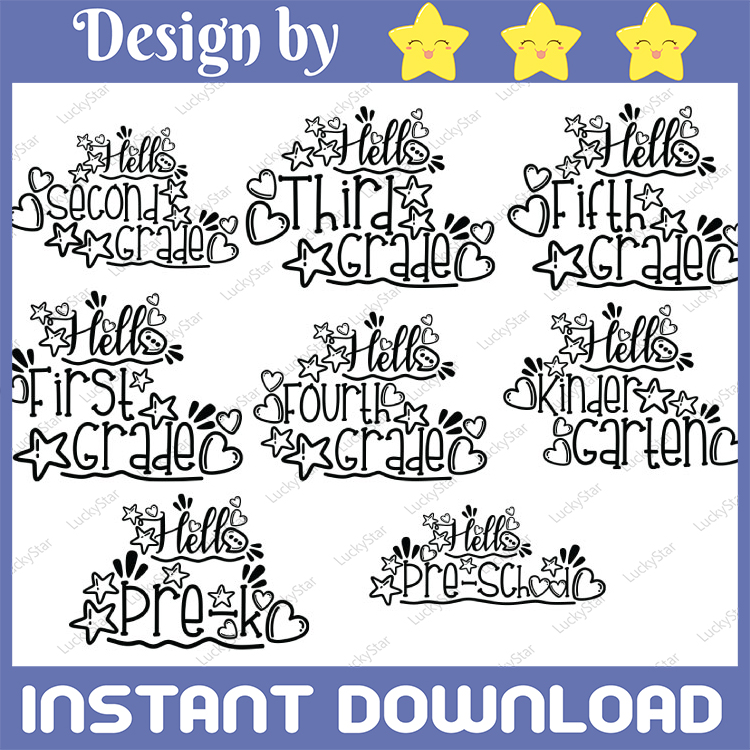 Back To School SVG Bundle, First Day Of School Svg, Hello Se | Inspire ...