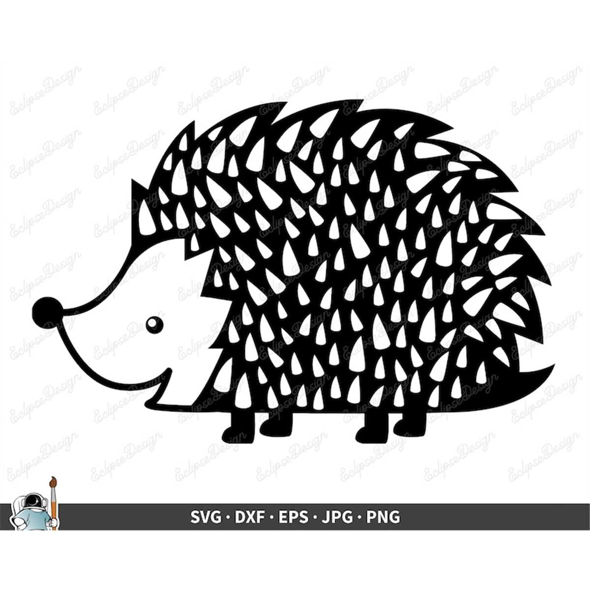 Hedgehog SVG Clip Art Cut File Silhouette dxf eps png jpg Inspire Uplift