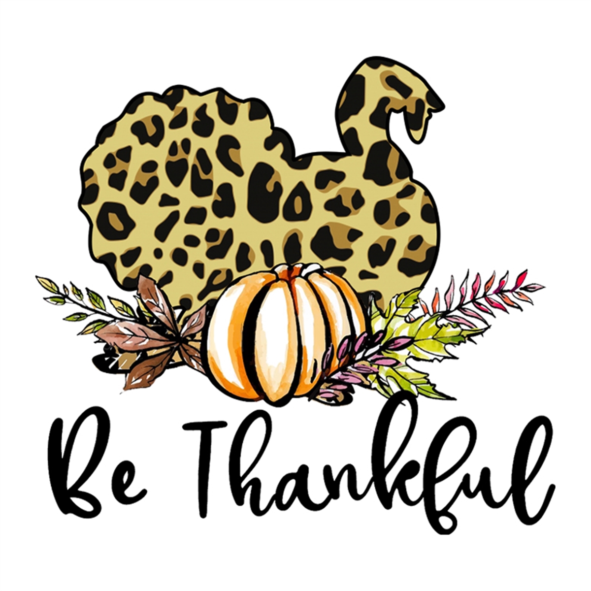 Be Thankful Svg, Thanksgiving Svg, Leopard Color Svg, Pumpki - Inspire