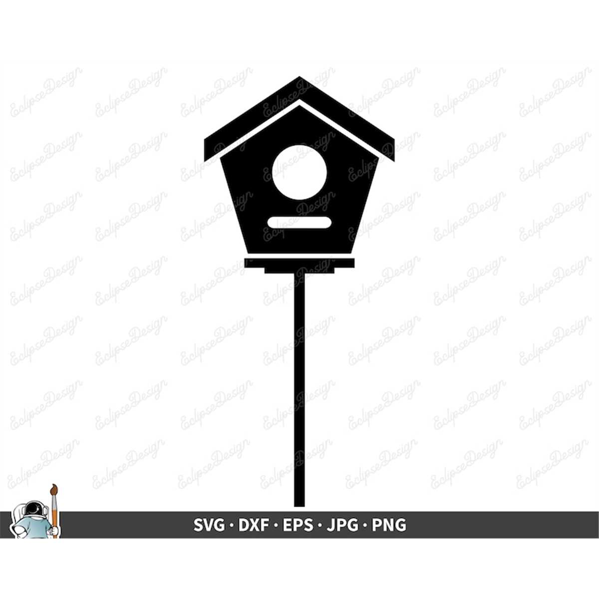 Birdhouse Icon SVG Clip Art Cut File Silhouette dxf eps png Inspire