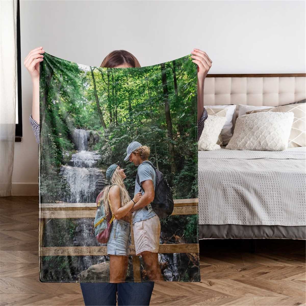 Custom Photo Blanket, Personalized Plush Photo Blanket, Fami Inspire