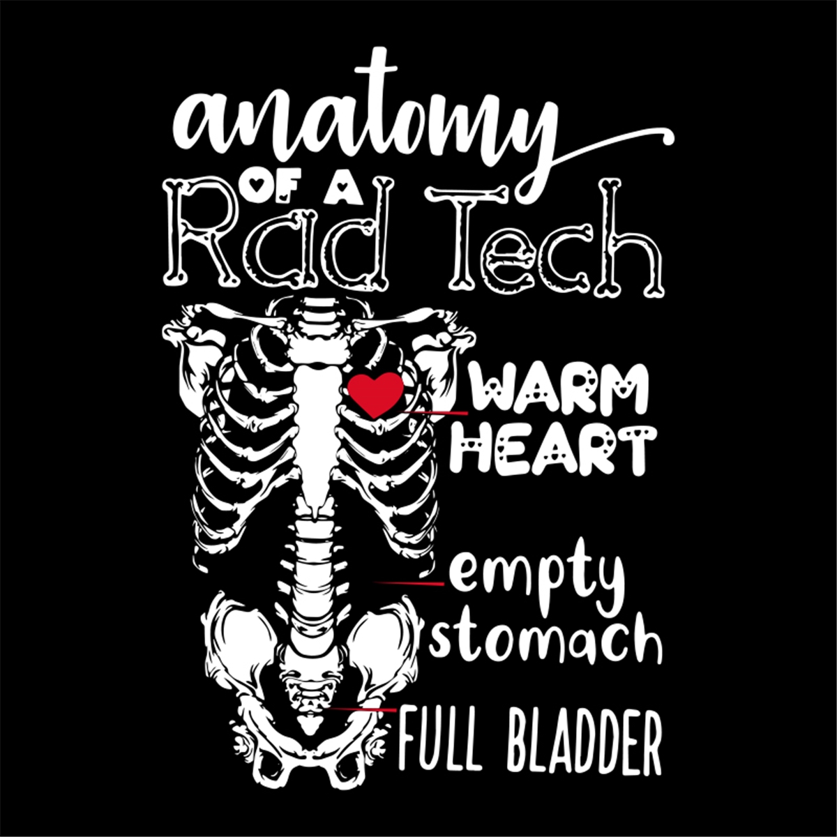 Anatomy Of A Rad Tech Warm Heart, Empty Stomach, Full Bladde Inspire