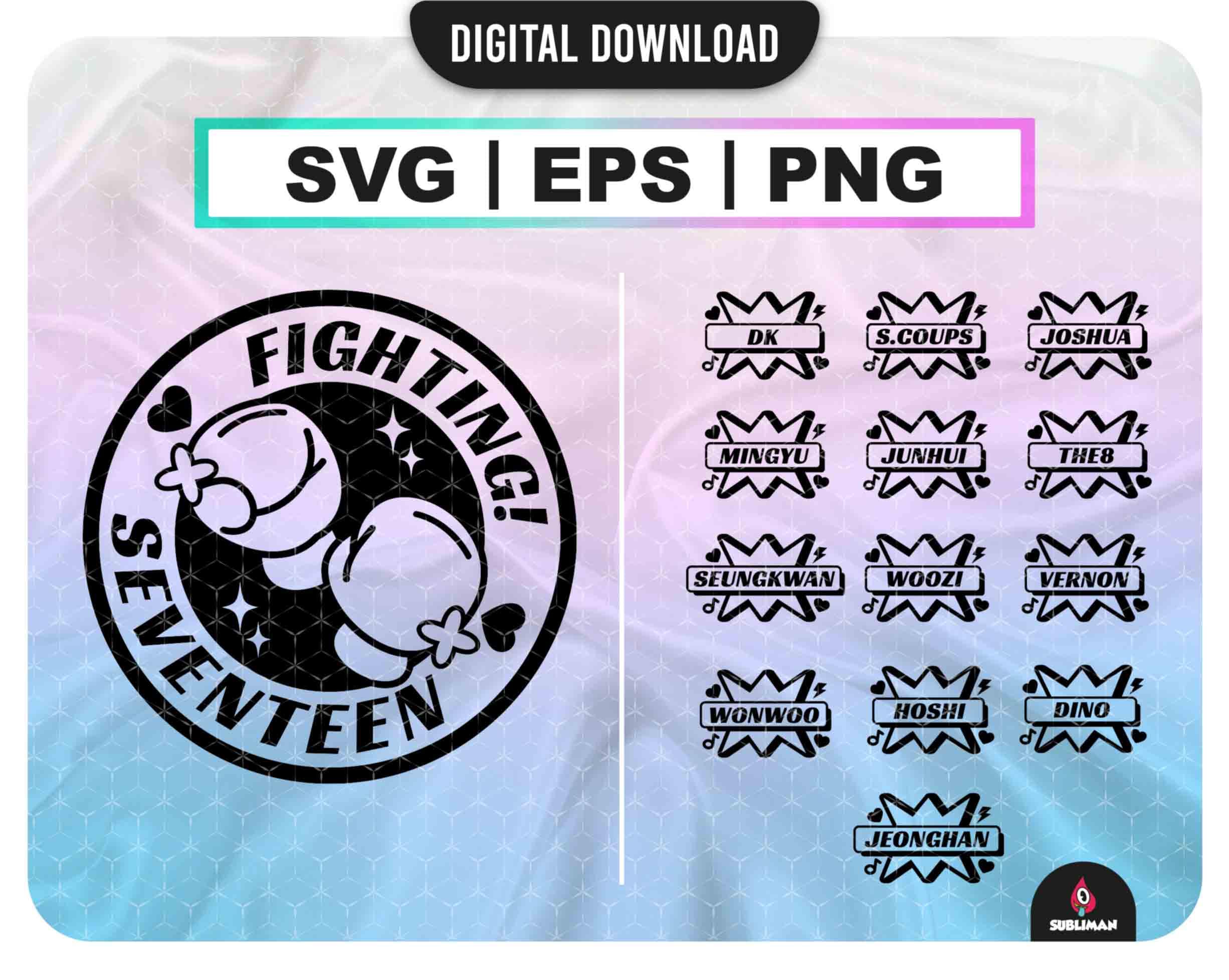 Fighting Seventeen SVG , seventeen Bss kpop PNG , Kpop Star - Inspire