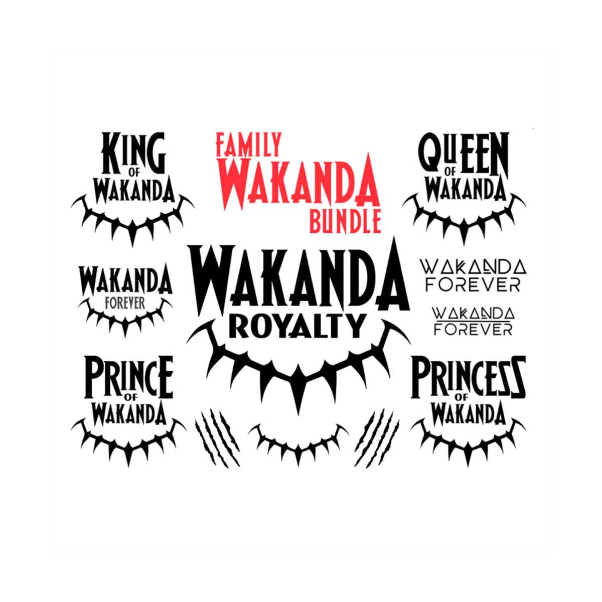 Wakanda Family Bundle Svg, Family Svg, King Of Wakanda Svg, Inspire