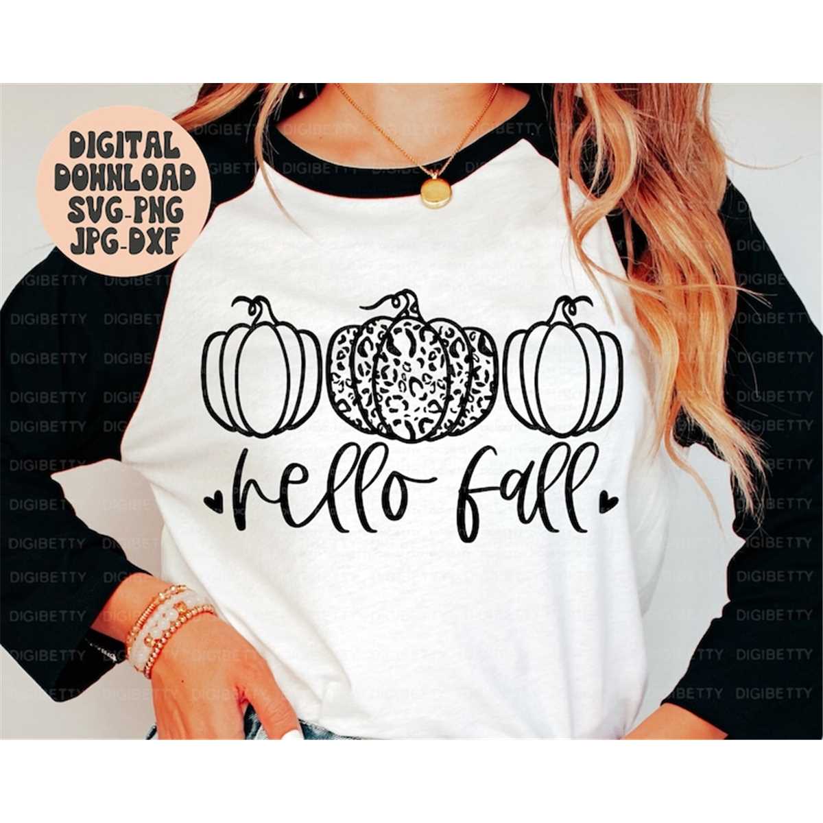 Hello Fall Svg Png Jpg Dxf, Fall Svg, Leopard Cheetah Pumpki - Inspire ...