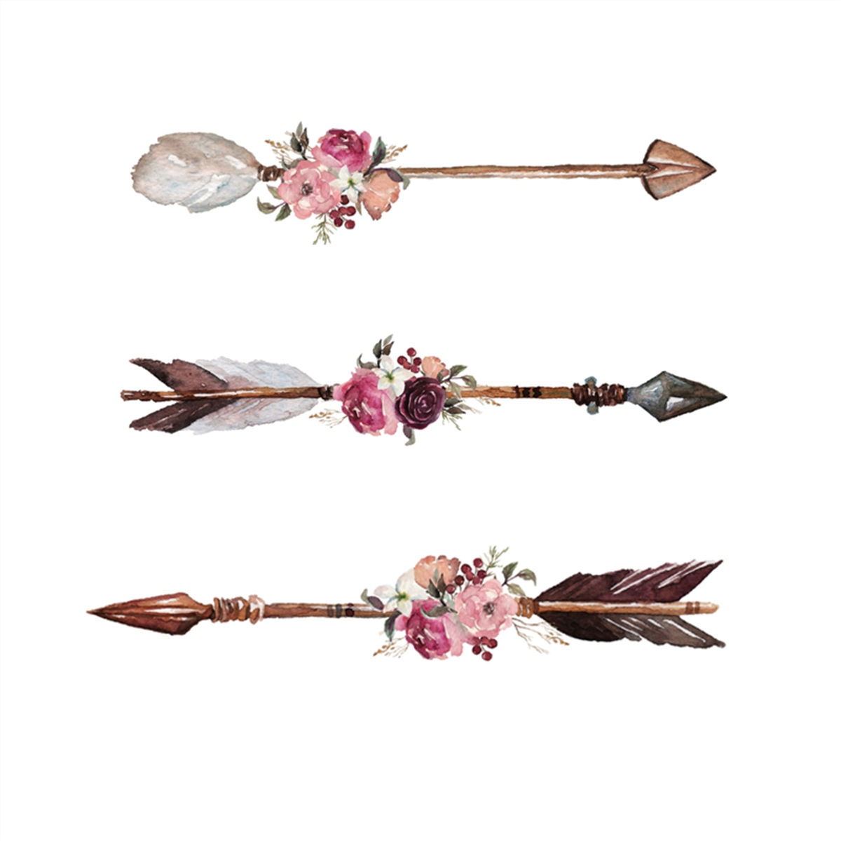 Watercolor Ethnic Boho Set Of Arrows Svg, Flower Svg, Ethnic | Inspire ...