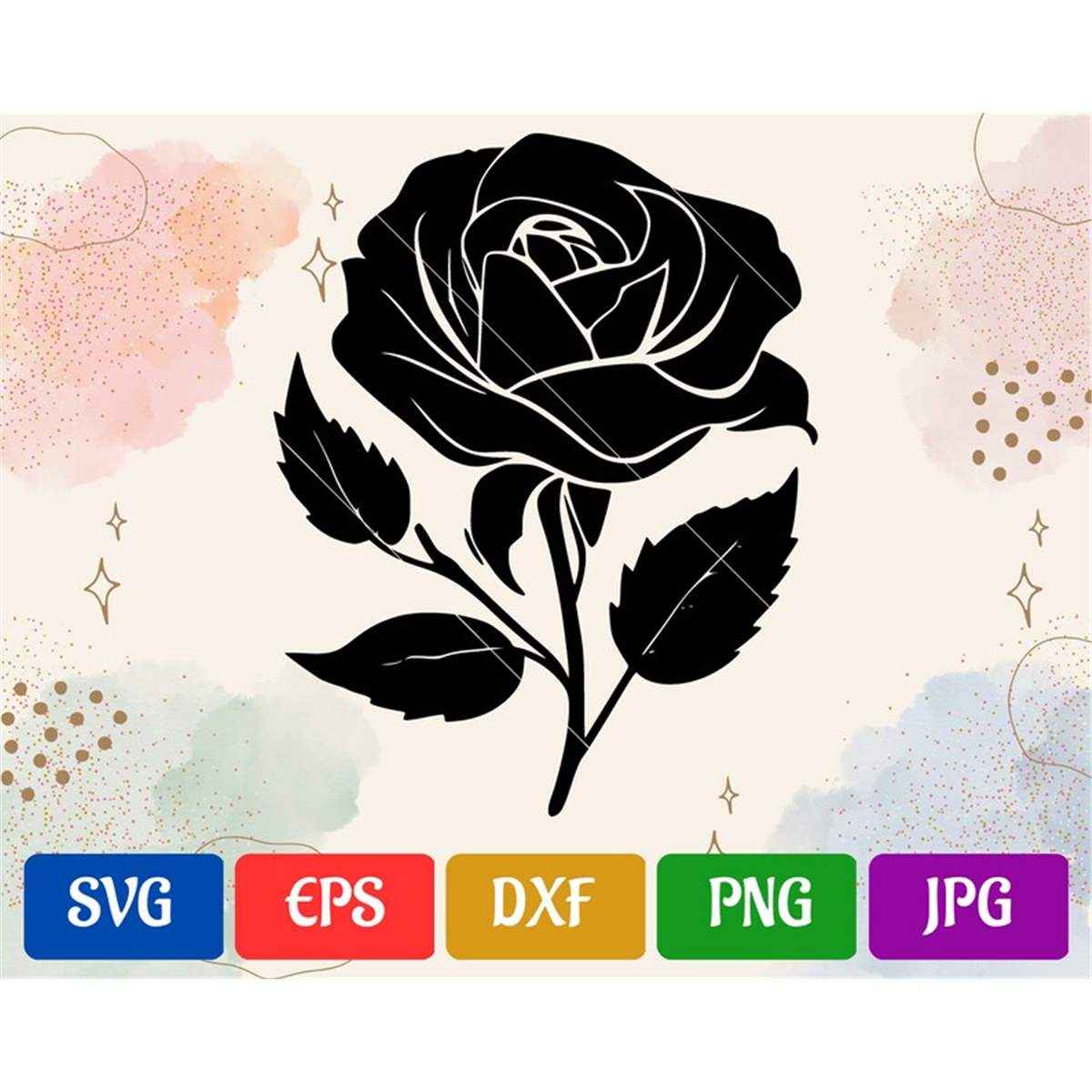 Rose SVG | Black and White Vector Cut file for Cricut | svg - Inspire