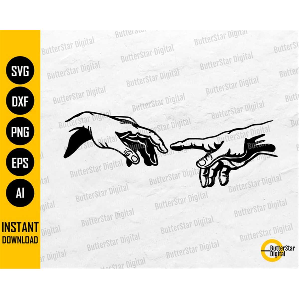 Hand Of God SVG | Creation Of Adam SVG | Religious Painting - Inspire ...