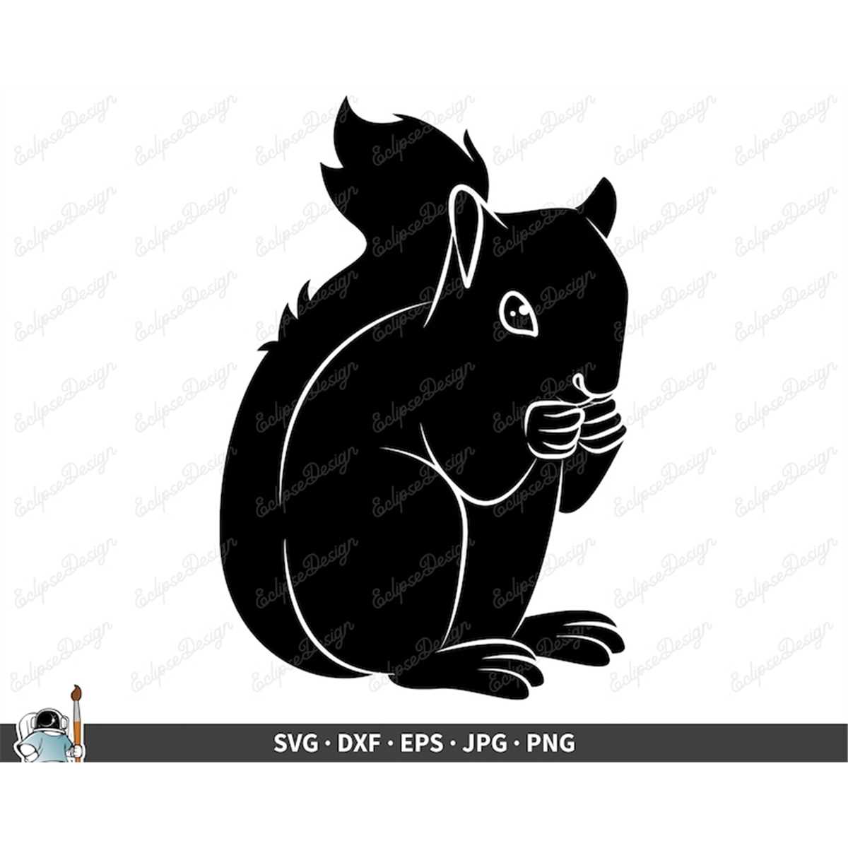 Squirrel SVG Clip Art Cut File Silhouette dxf eps png jpg Inspire Uplift
