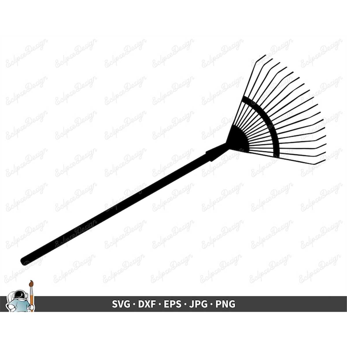 Raking Leaves Rake SVG Clip Art Cut File Silhouette dxf eps Inspire