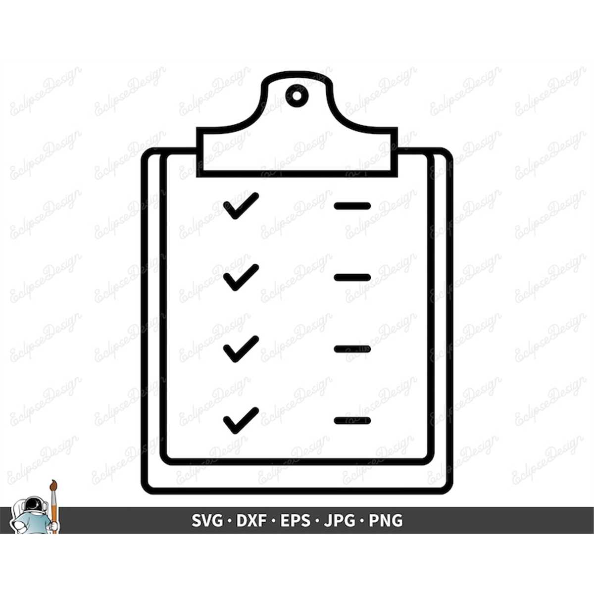 Clipboard SVG Clip Art Cut File Silhouette dxf eps png jpg - Inspire Uplift