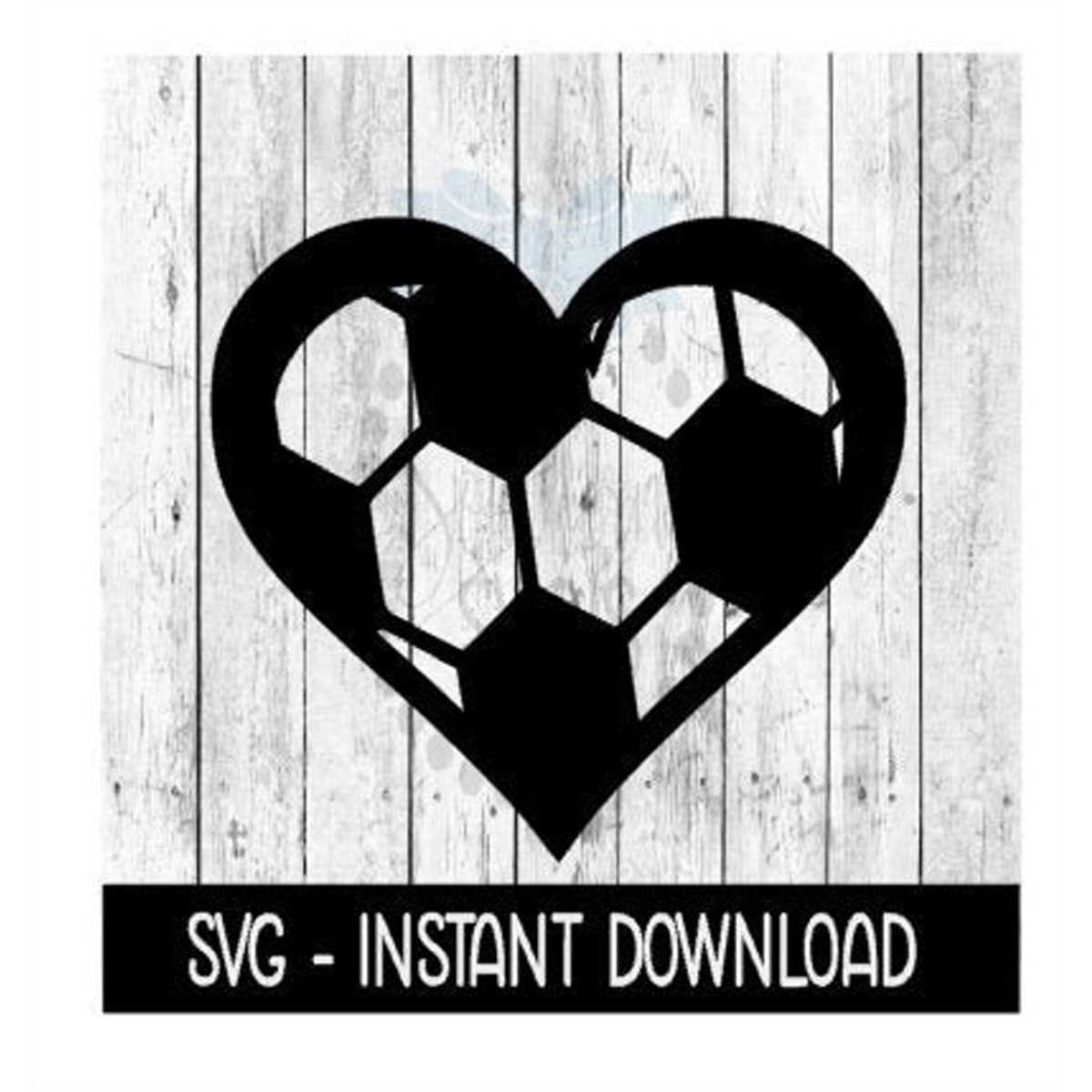 Soccer Ball In Heart SVG, Soccer Heart SVG Files, Instant Do | Inspire ...