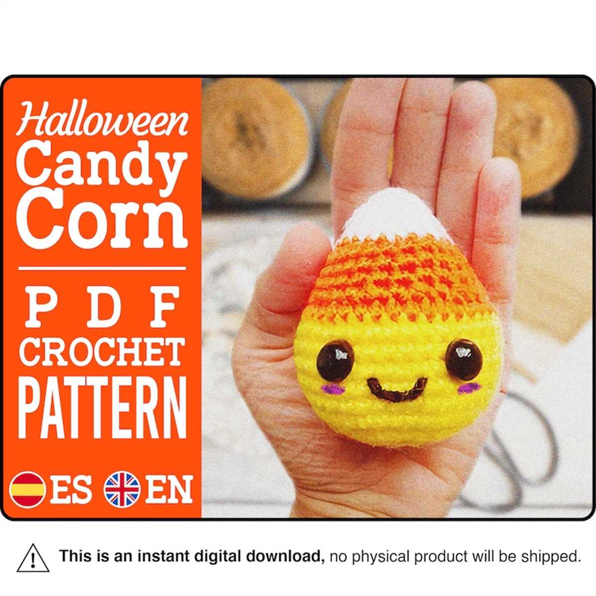 Mini Candy Corn PDF crochet pattern, halloween decoration cr | Inspire ...