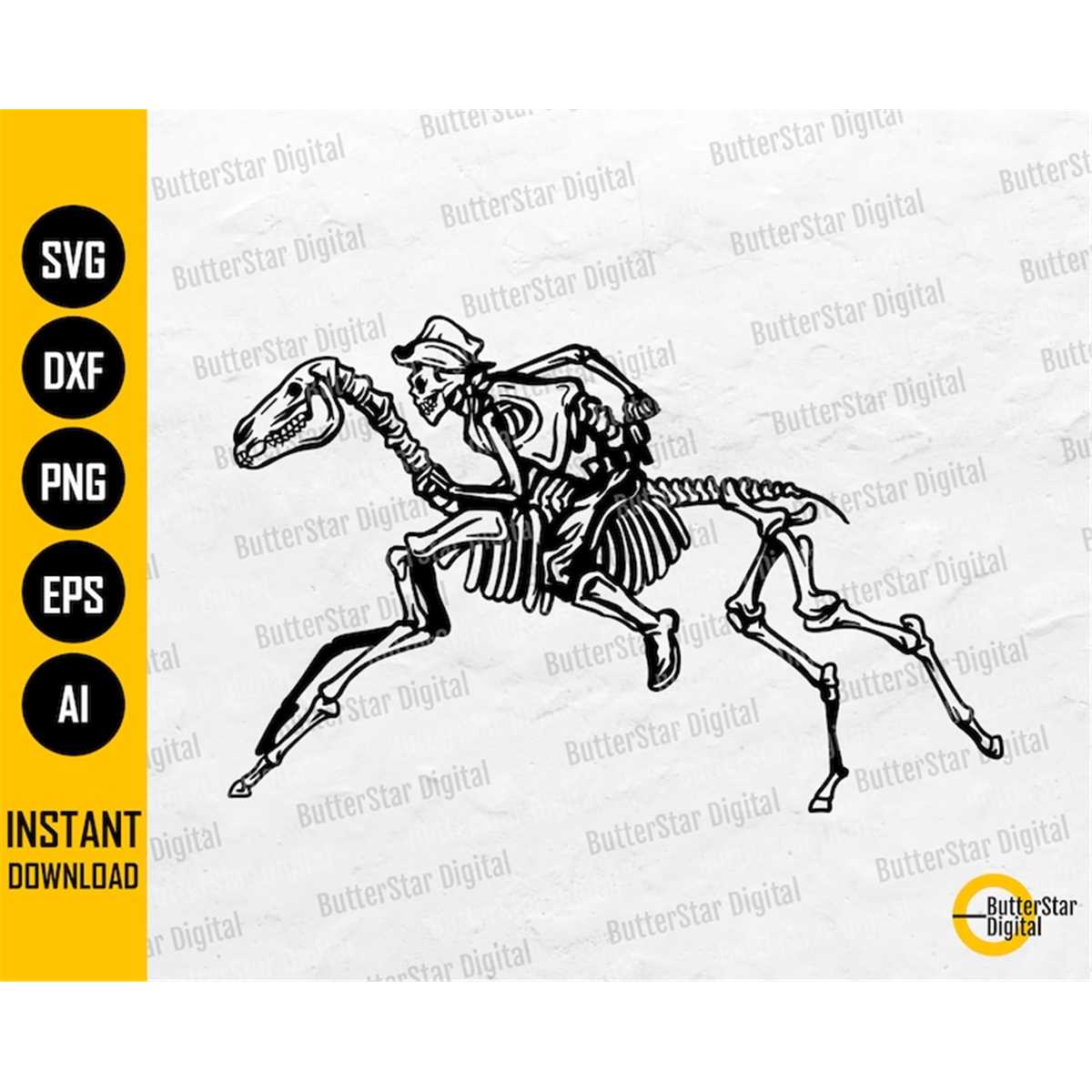 Skeleton Ride Decal Skeleton Riding Horse SVG | Cowboy SVG | Western Decals Wall | Inspire ...